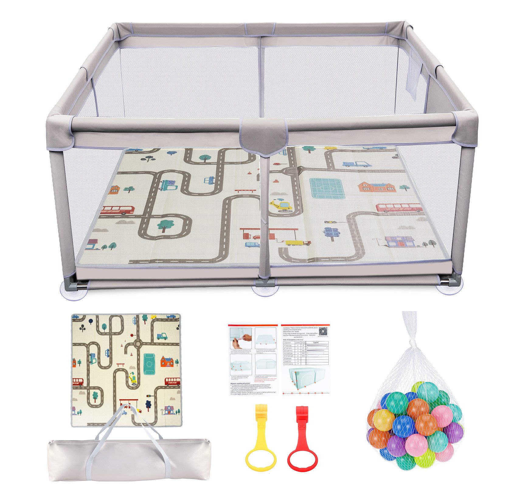 ElitVita Laufgitter Laufstall Baby, 300D Oxford