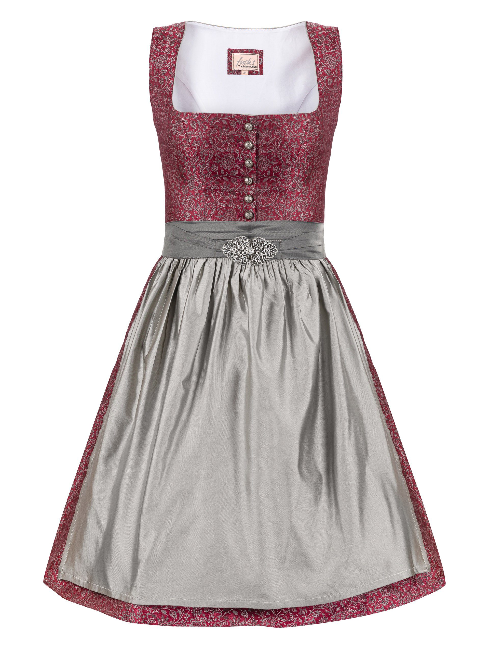 Trachten24.de Dirndl Midi Dirndl Babett weinrot