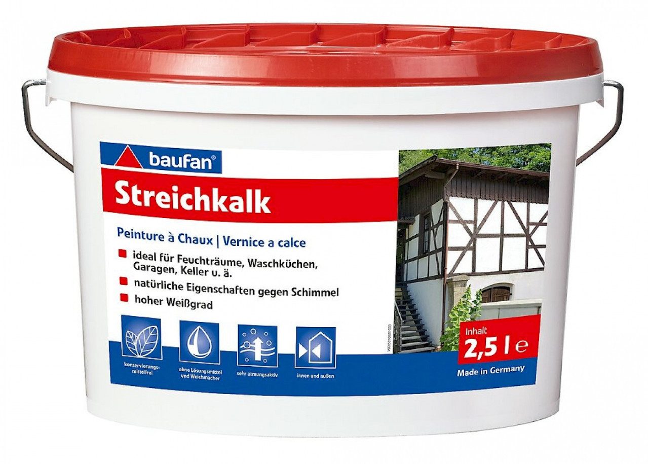 baufan® Wandfarbe Baufan Streichkalk 2,5 L