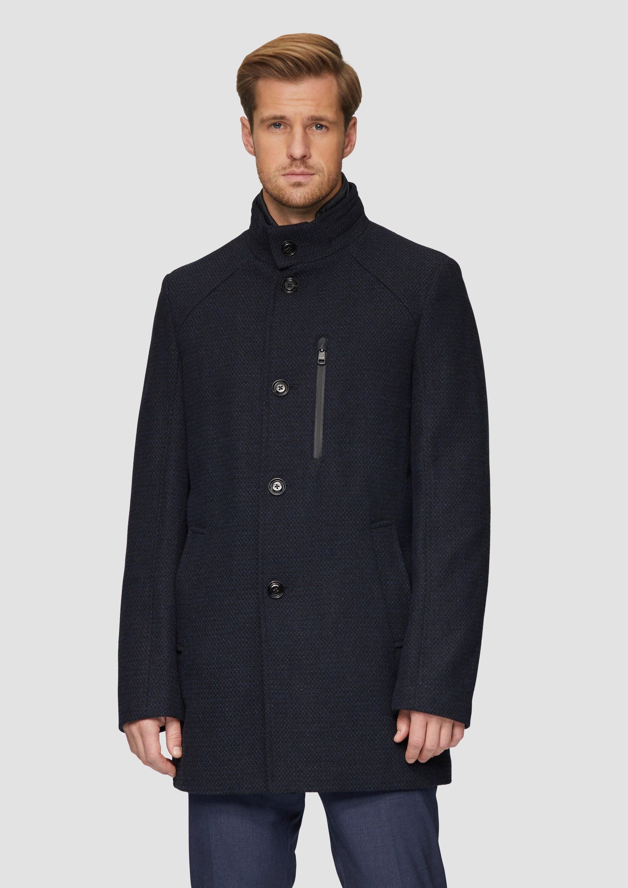 s.Oliver Wintermantel Outdoor-Mantel Wattierter Wollmix-Mantel mit