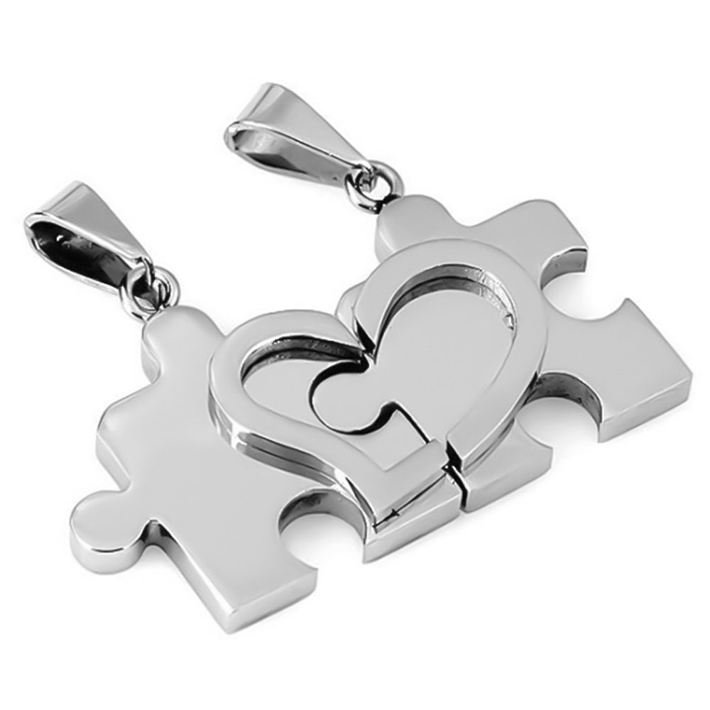 Schmuck-Elfe Partnerkette Puzzle mit Herz classic