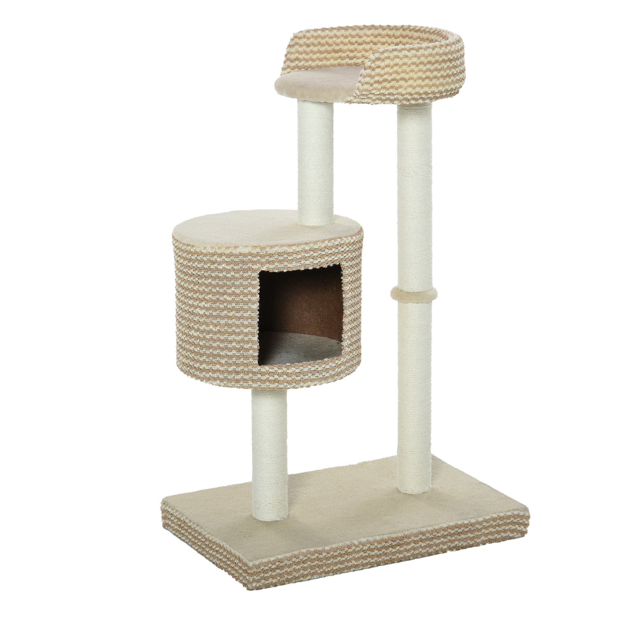 PawHut Kratzbaum Kletterbaum Katzenkratzbaum, Beige und