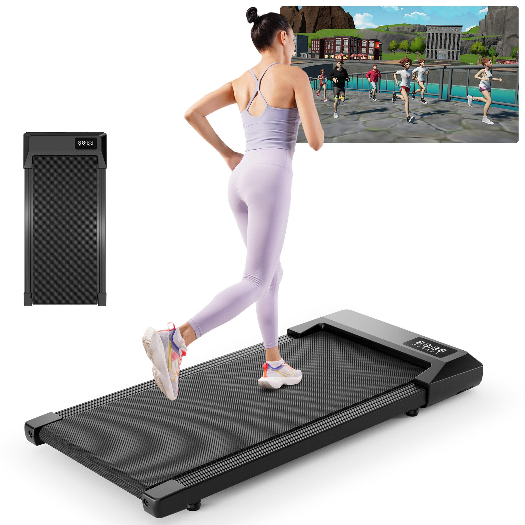 SUPERUN Laufband 80 cm Laufband, 1,2