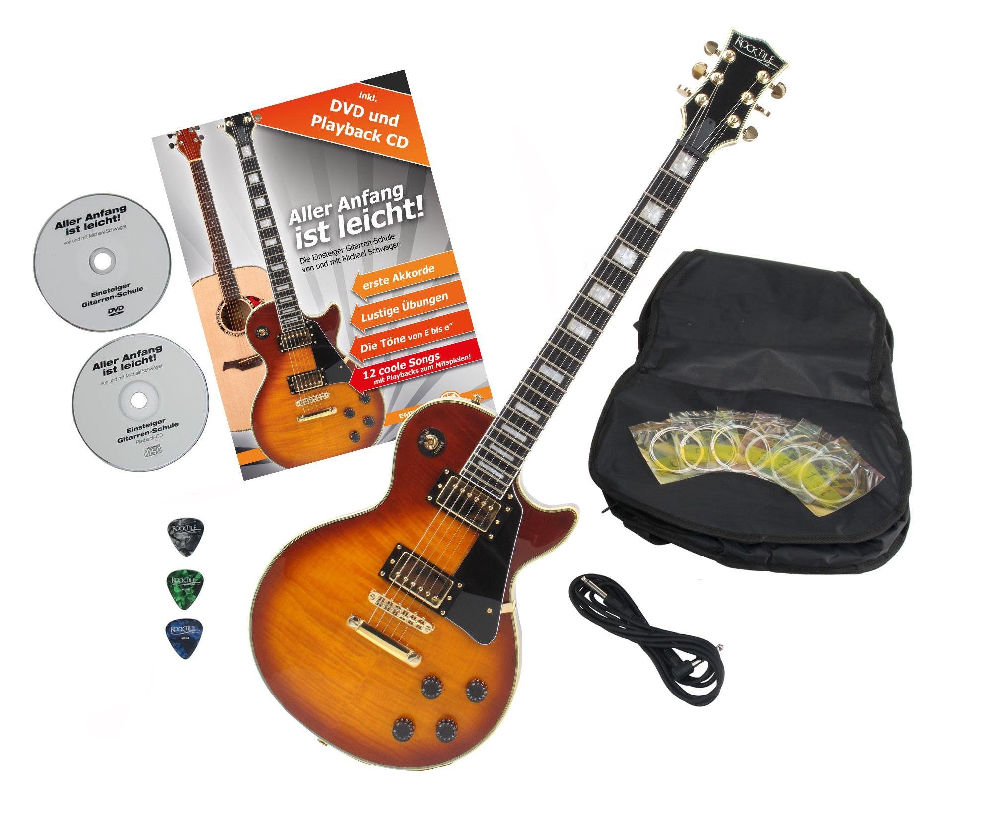Rocktile E-Gitarre Pro L-200OHB elektrische Gitarre,