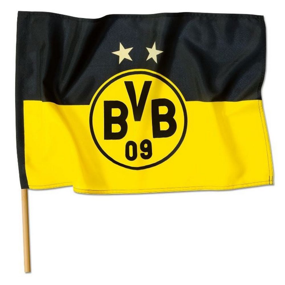 BVB Fahne BVB Stockfahne 90x60cm schwarz