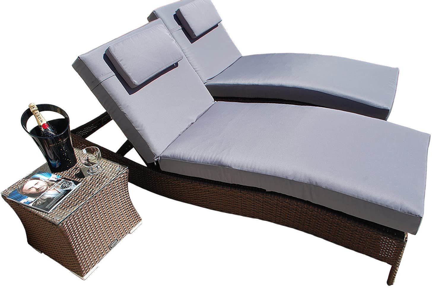 Ragnarök Möbel-Design Gartenliege Sonnenliegen Set, 3-teilig,