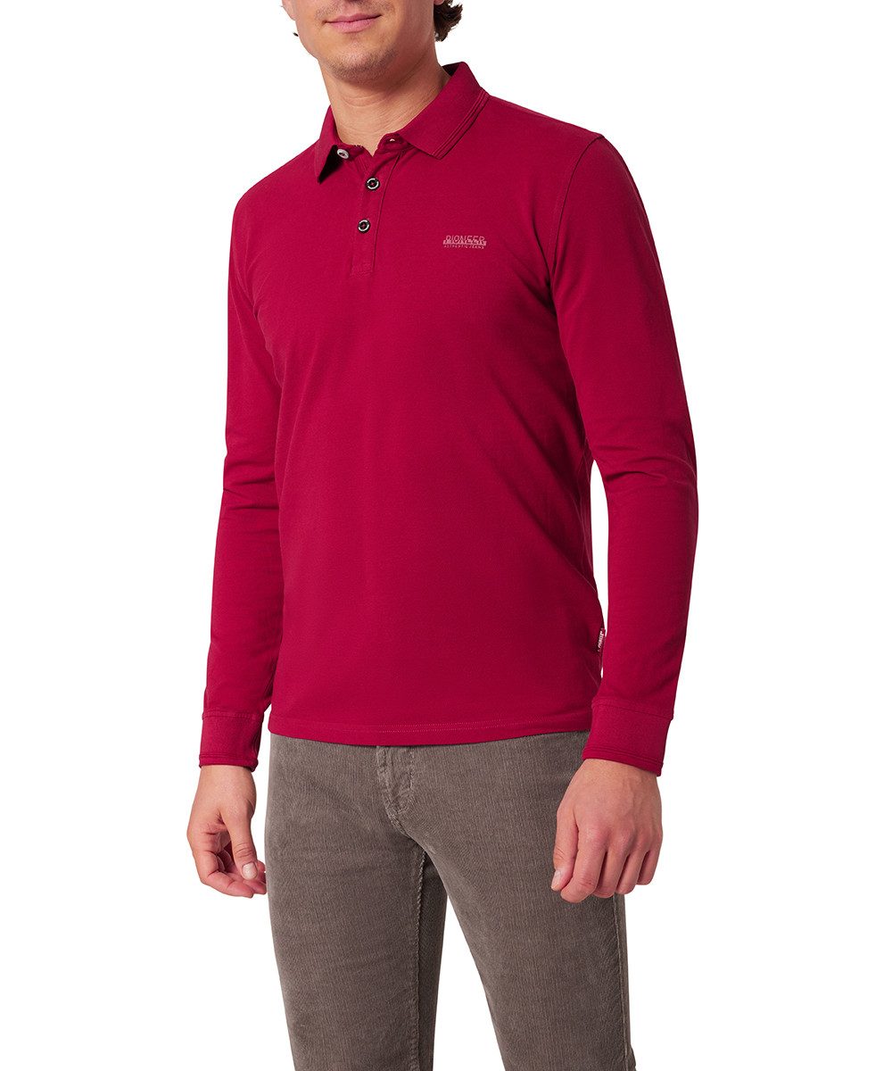 Pioneer Authentic Jeans Langarm-Poloshirt mit Kragen