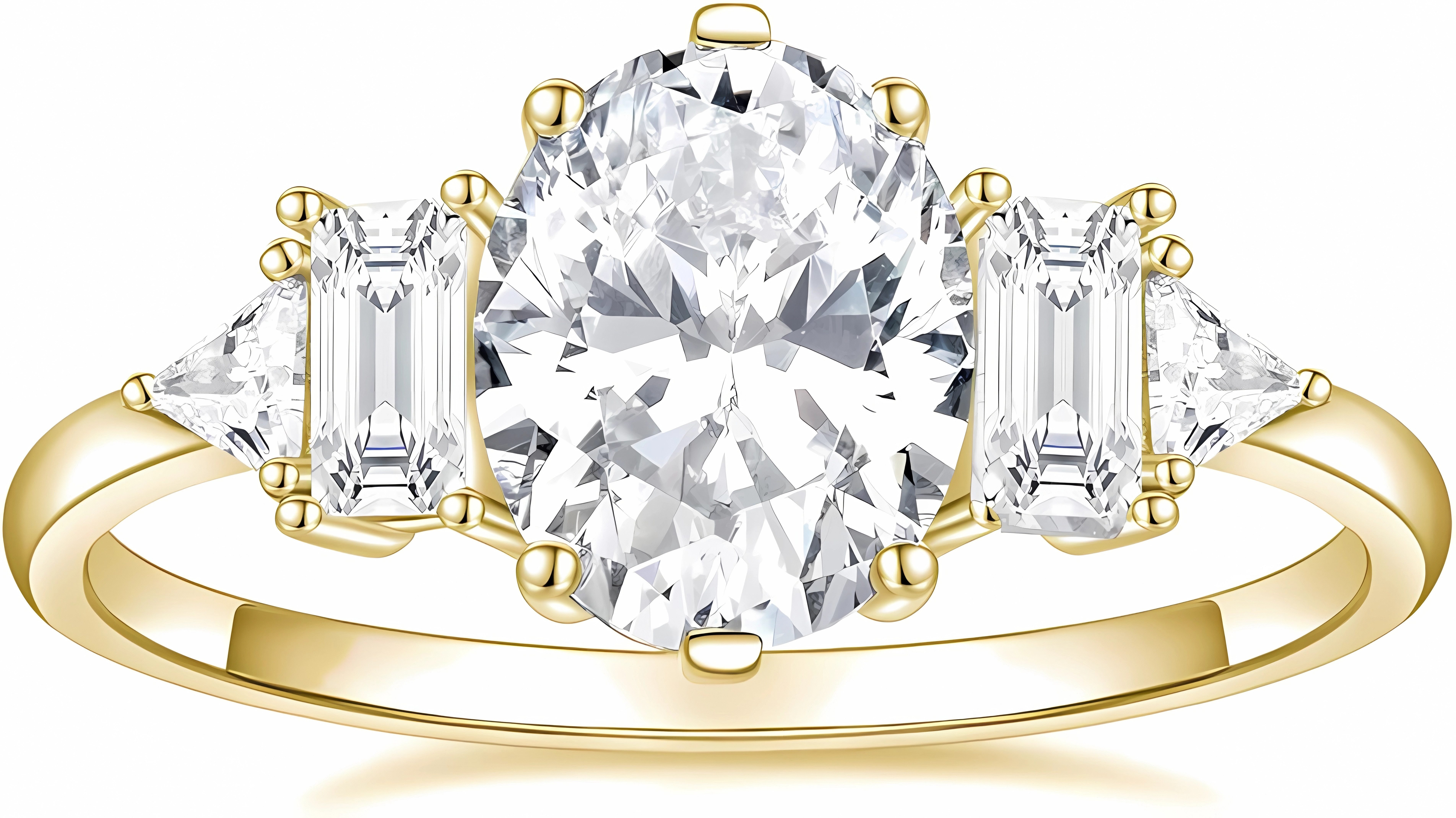 Jumpeak Diamantring Zeitloser,Verlobungsring mit ovalem Diamant,Brautset,Ring