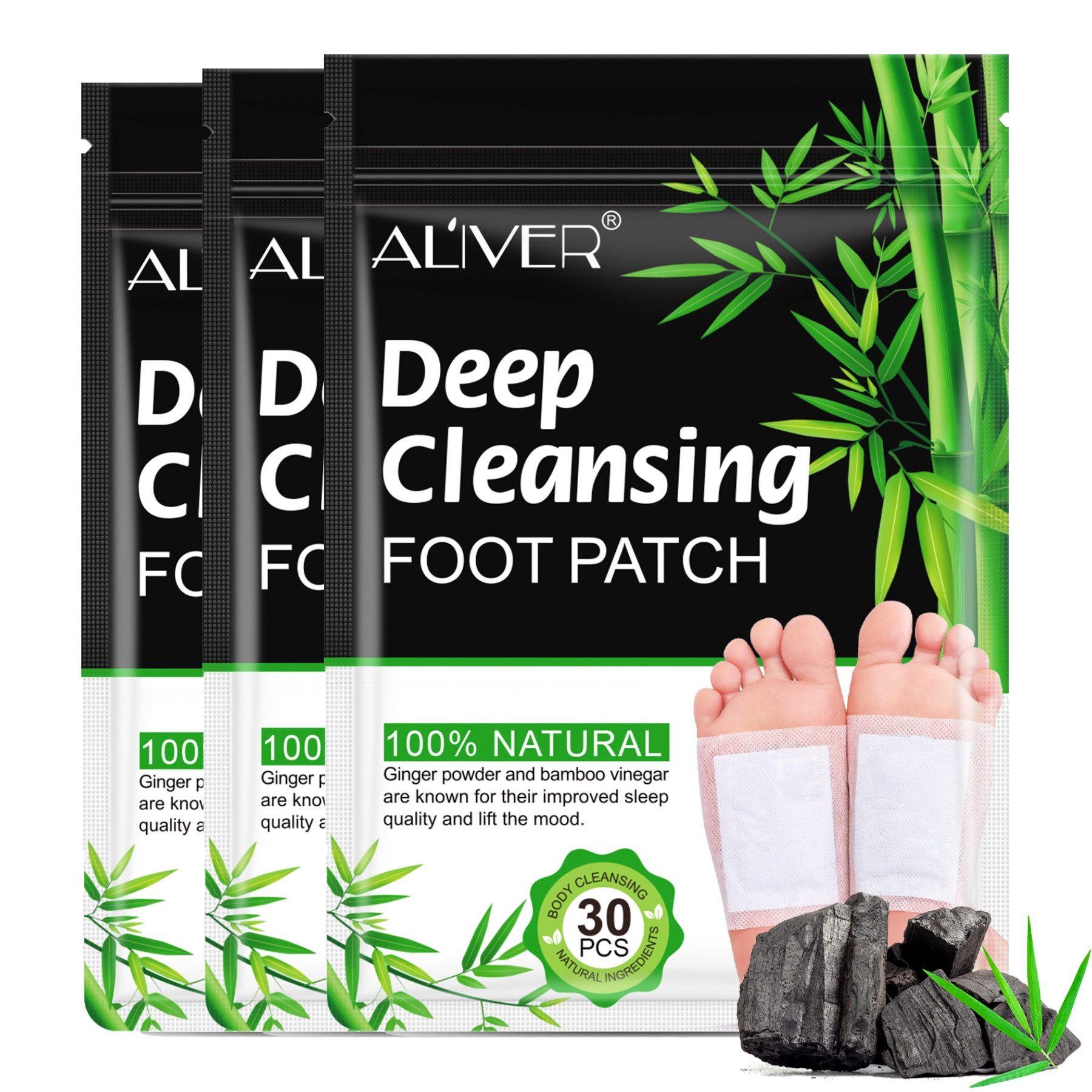 ALIVER Fußmaske Detox Fußpflaster Fußpflege Entgiftungspflaster