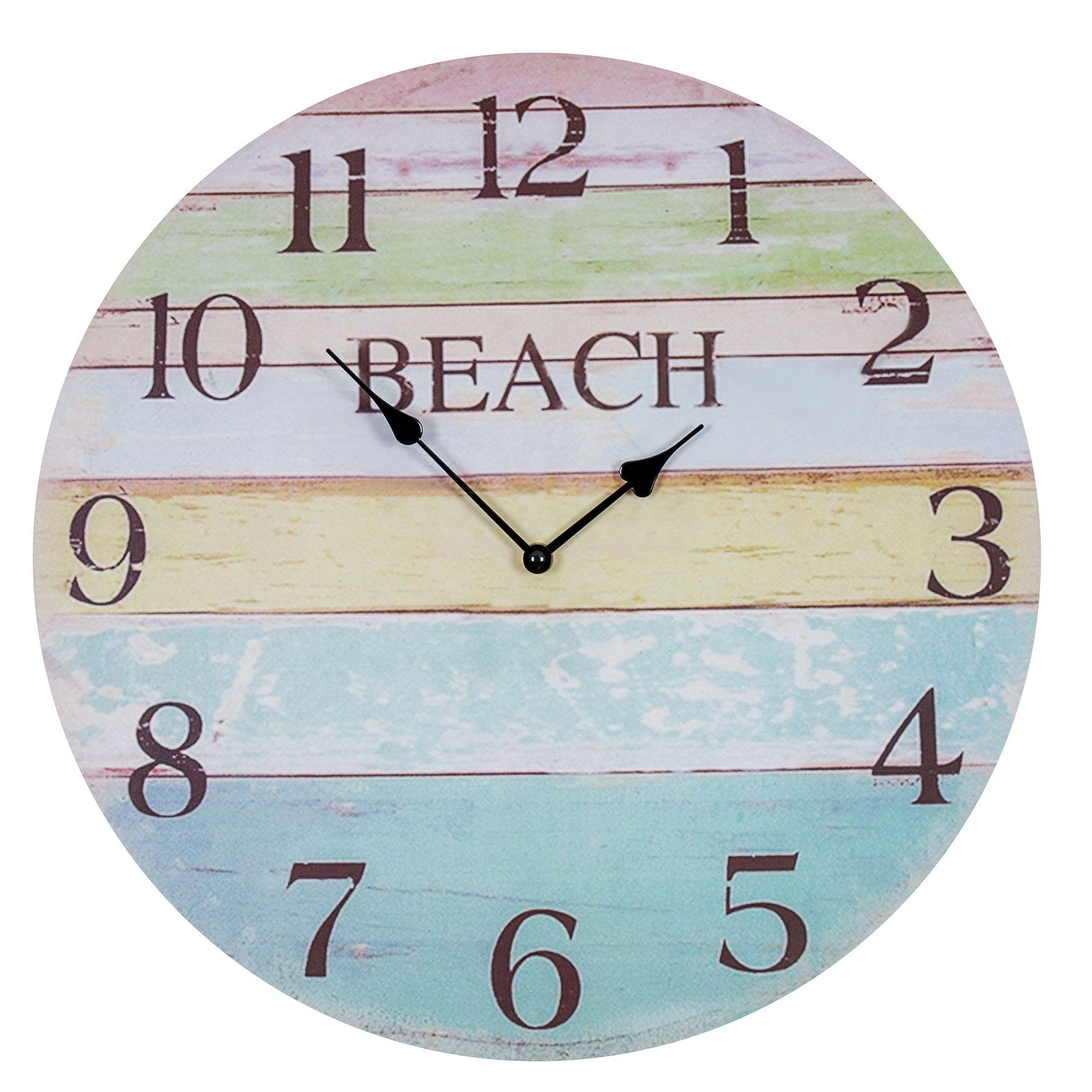 Levandeo® Wanduhr (Wanduhr D45cm Beach Bunt