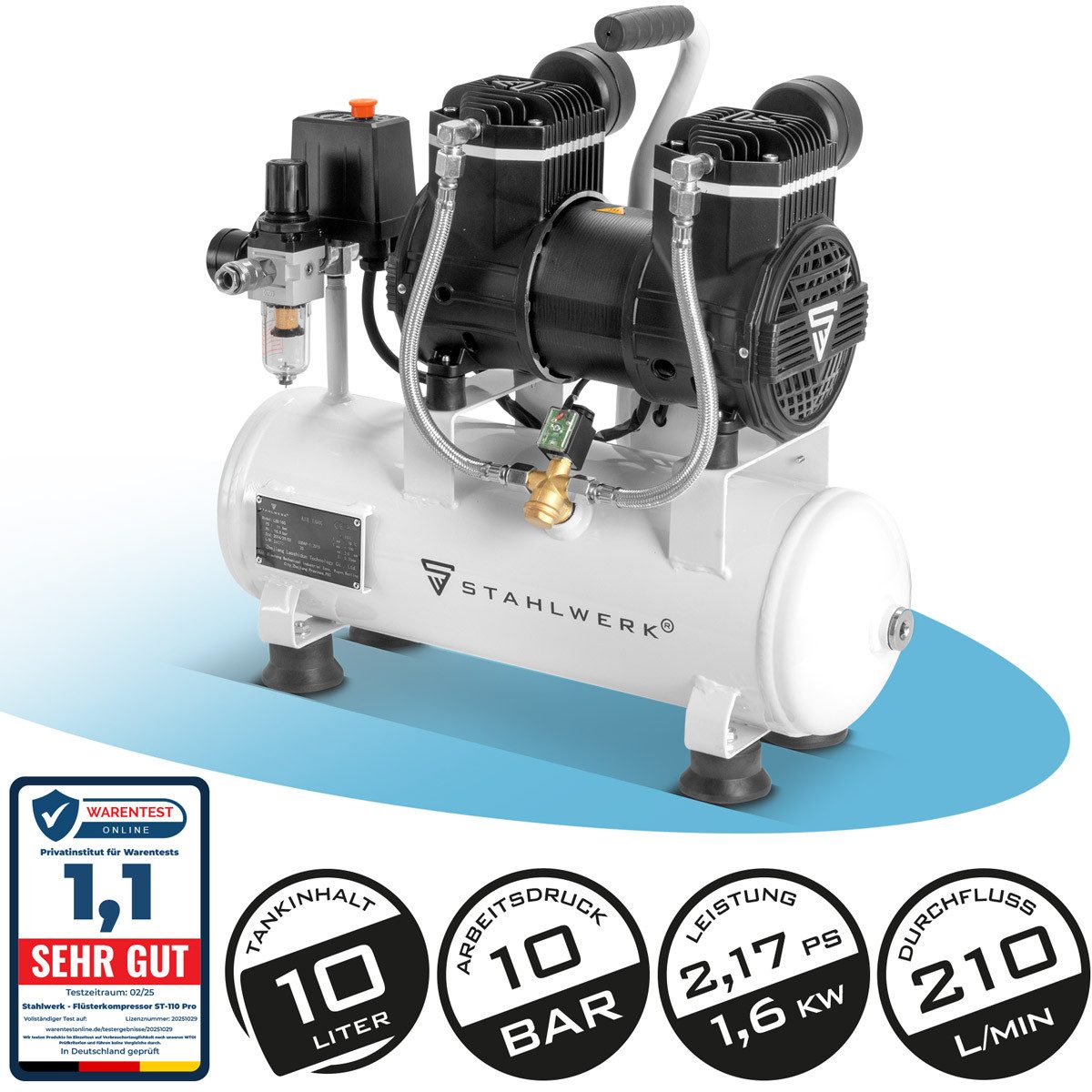 STAHLWERK Kompressor Kompressor ST-110 Pro mit