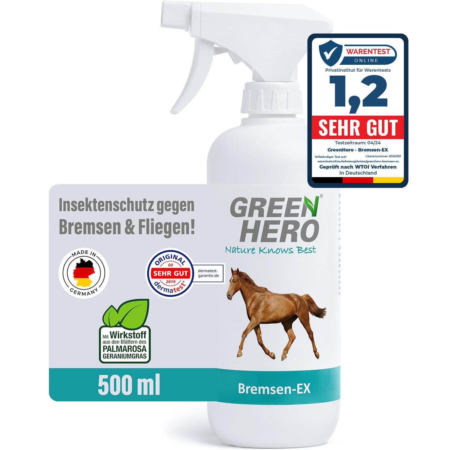 GreenHero Insektenspray Bremsen EX für Pferde,