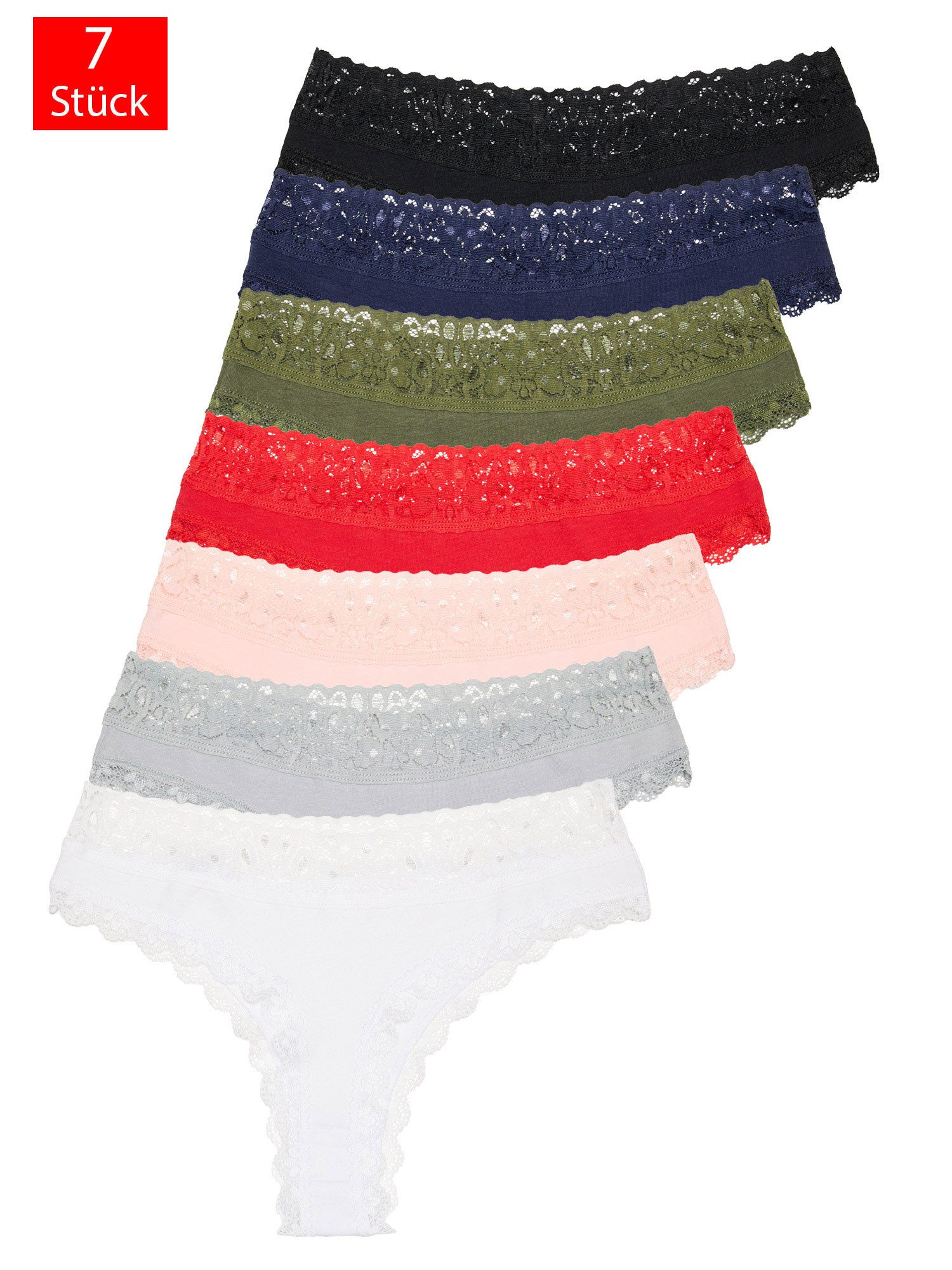 Tazzio String 7er-Pack Damen Tanga Unterhose