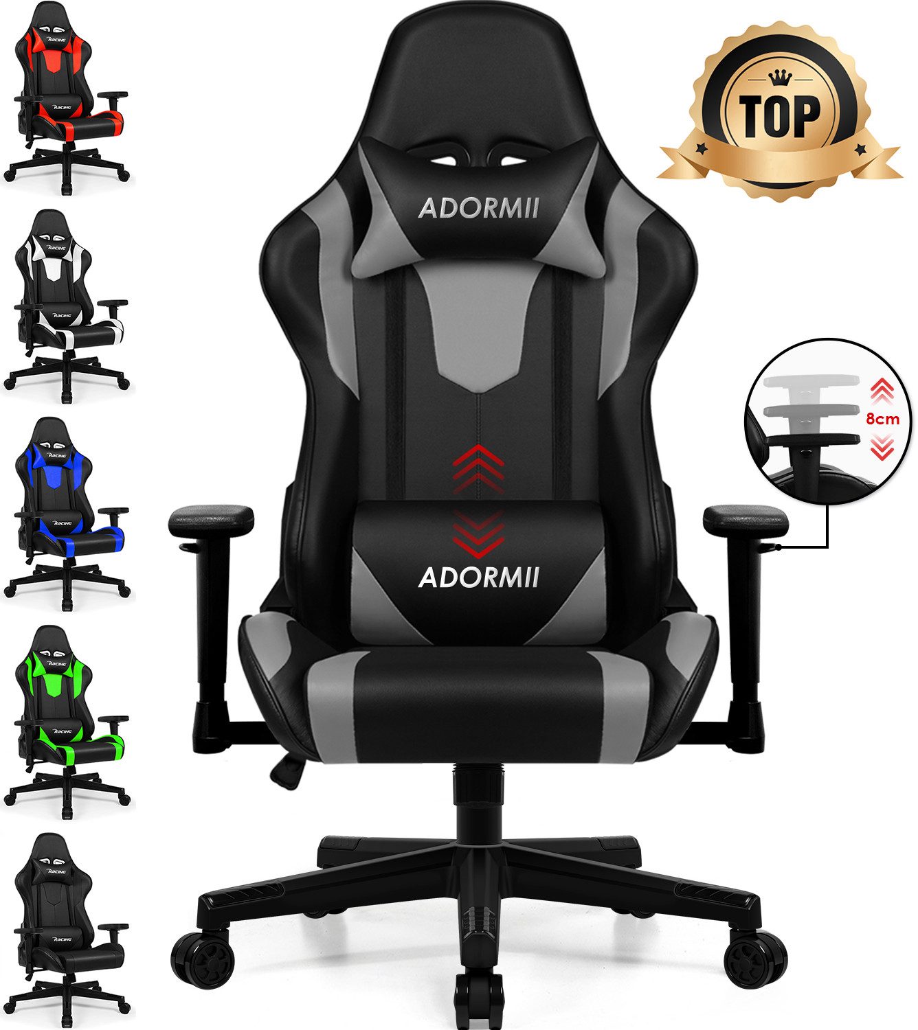 Adormii Gaming-Stuhl Gaming Stuhl ergonomisch Gaming