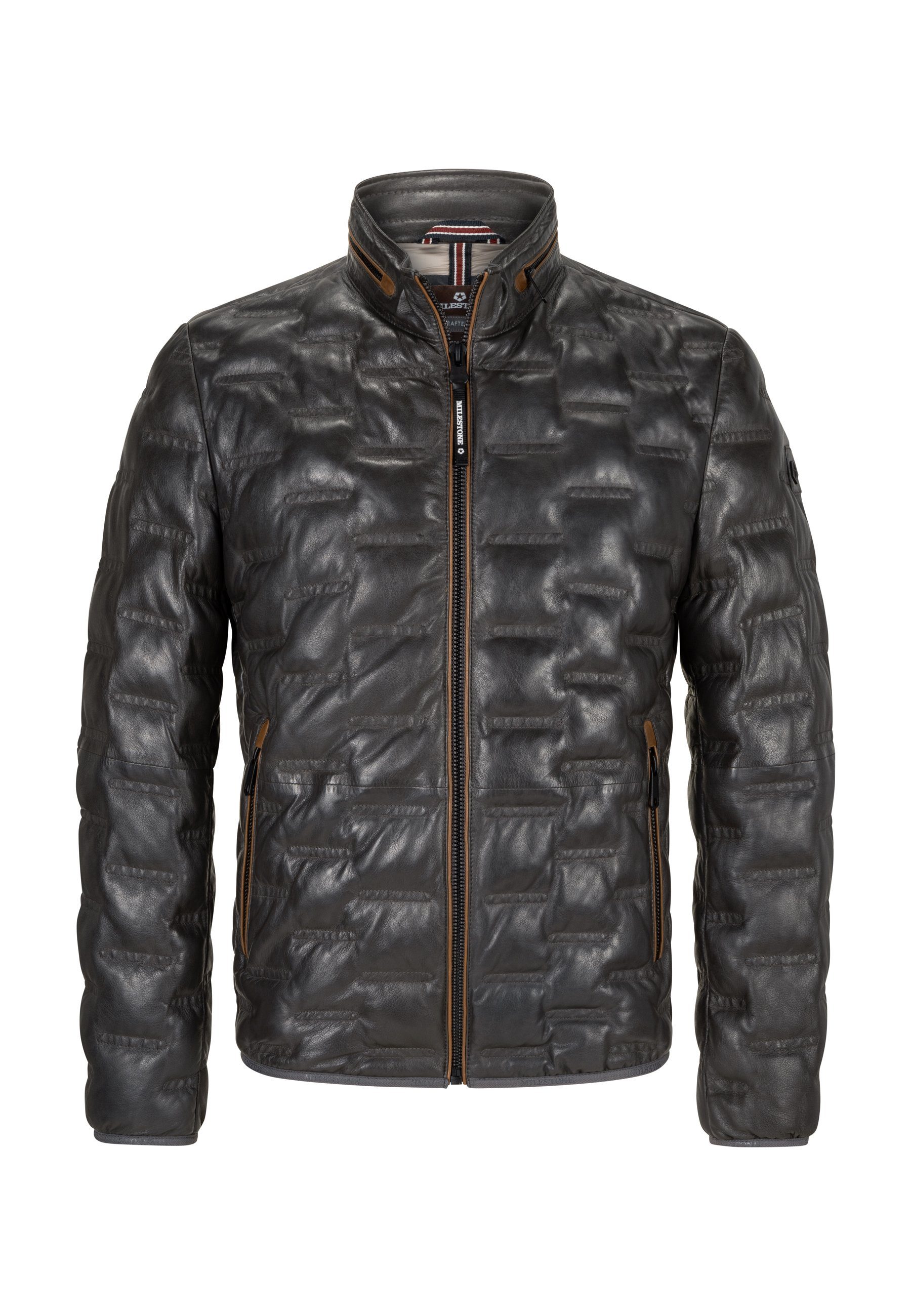Milestone Lederjacke MSAversa Herren Bikerjacke Jacke