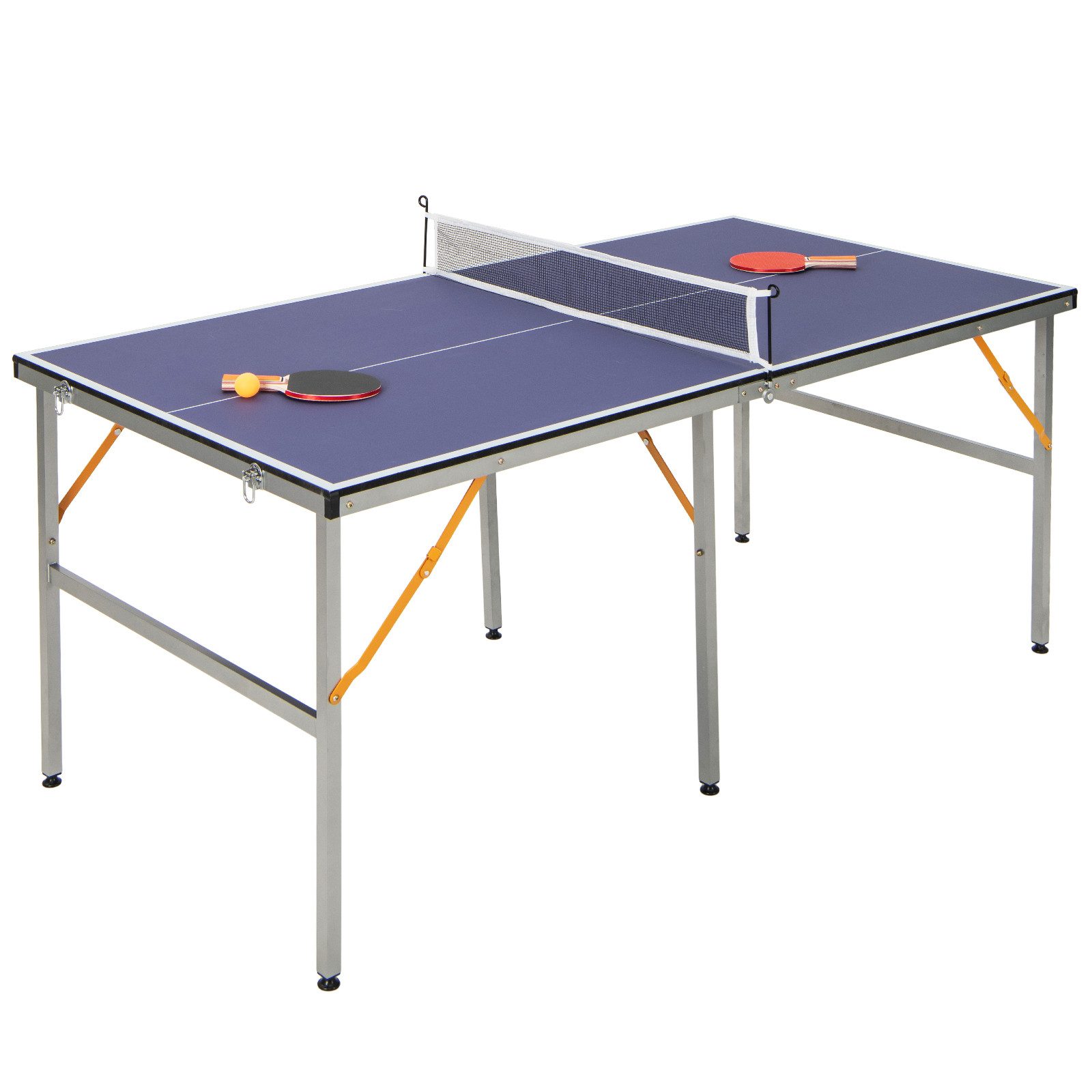 COSTWAY Mini-Tischtennisplatte, mit Netz, 2 Schlägern