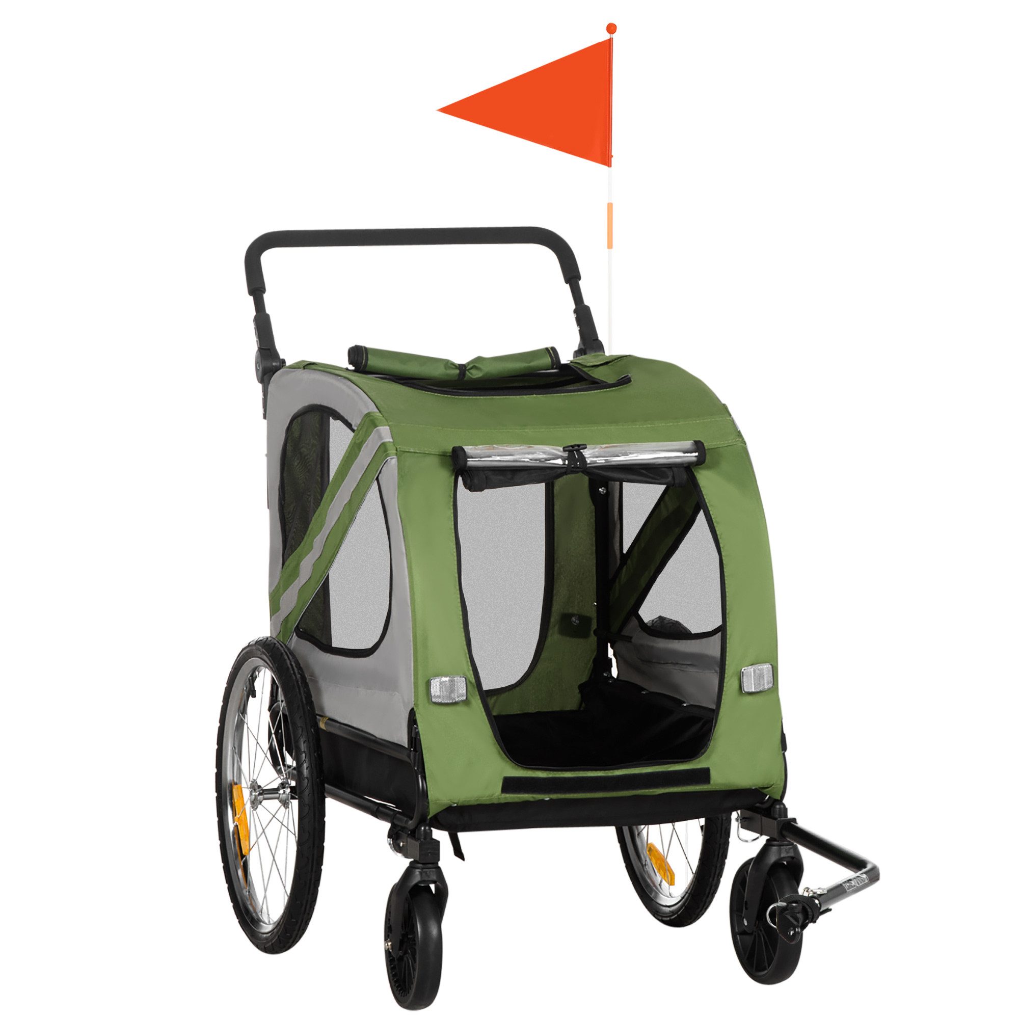 PawHut Fahrradhundeanhänger 2-in-1 Hundeanhänger & Hundebuggy
