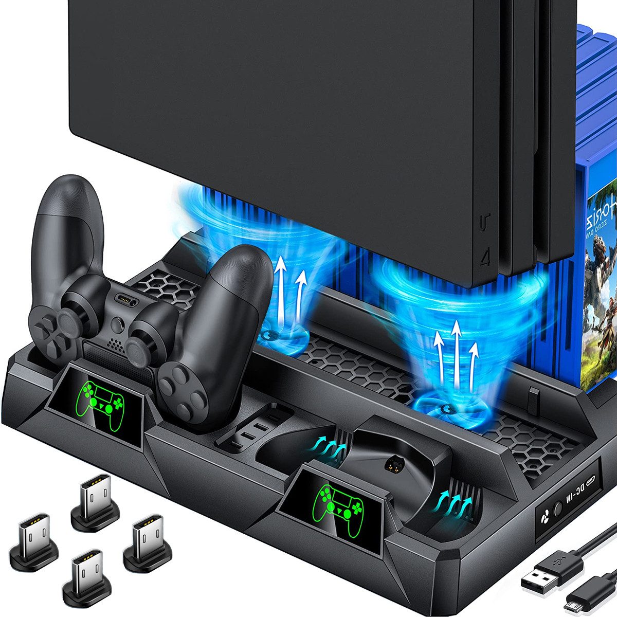 ZEUOPQ Vertikaler Kühlständer,Kompatibel mit PS4/PS4 PRO/PS