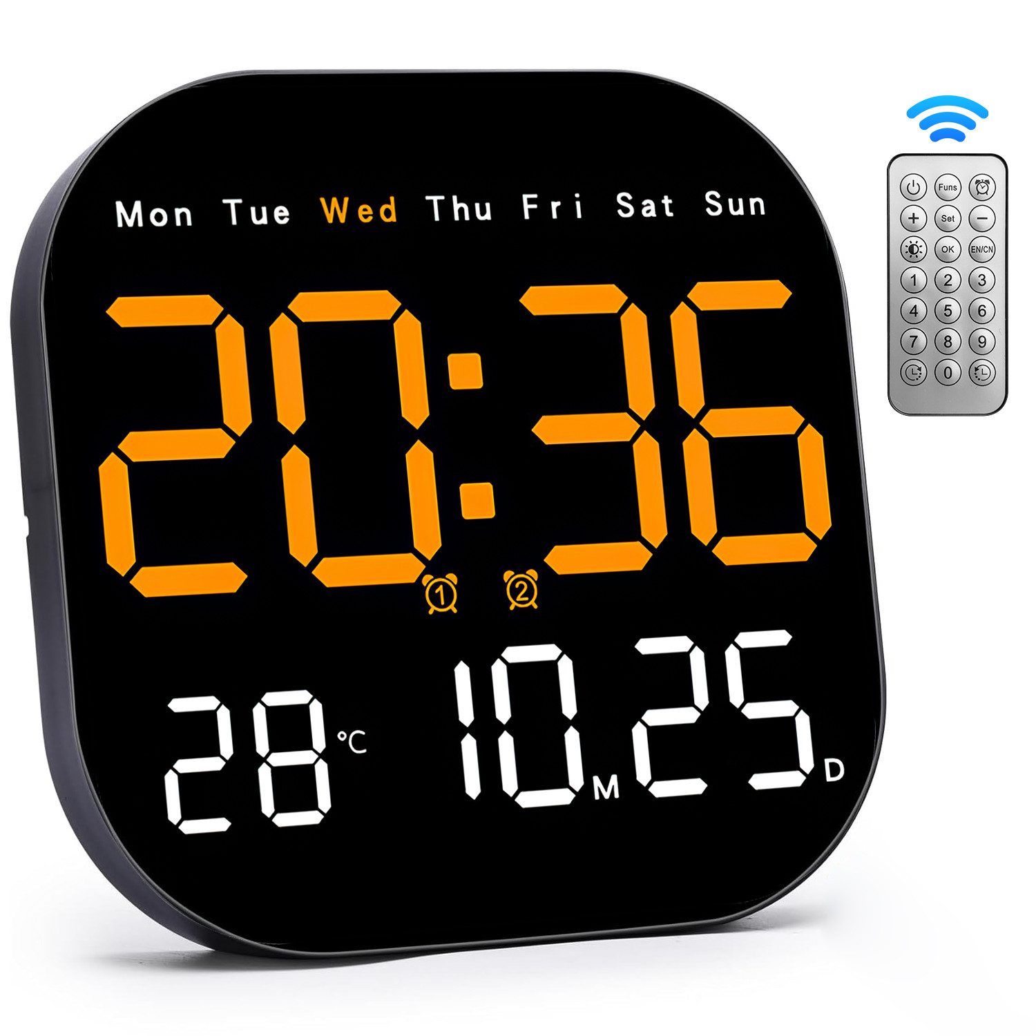 RWEUOQ Wanduhr Wanduhr Digitale mit Fernbedienung,