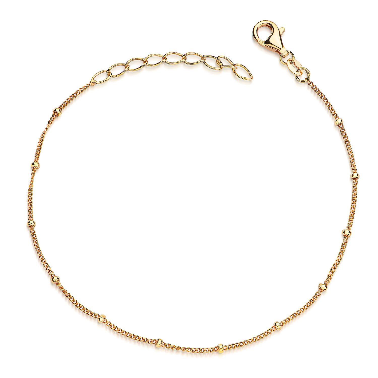 Materia Goldarmband Damen Gold Panzerkette Kugeln