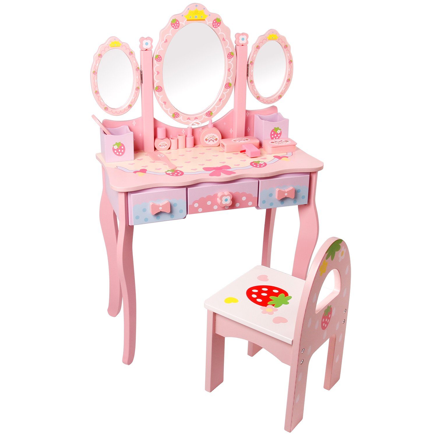 CCLIFE Schminktisch Kinder Schminktisch Holz Mädchen