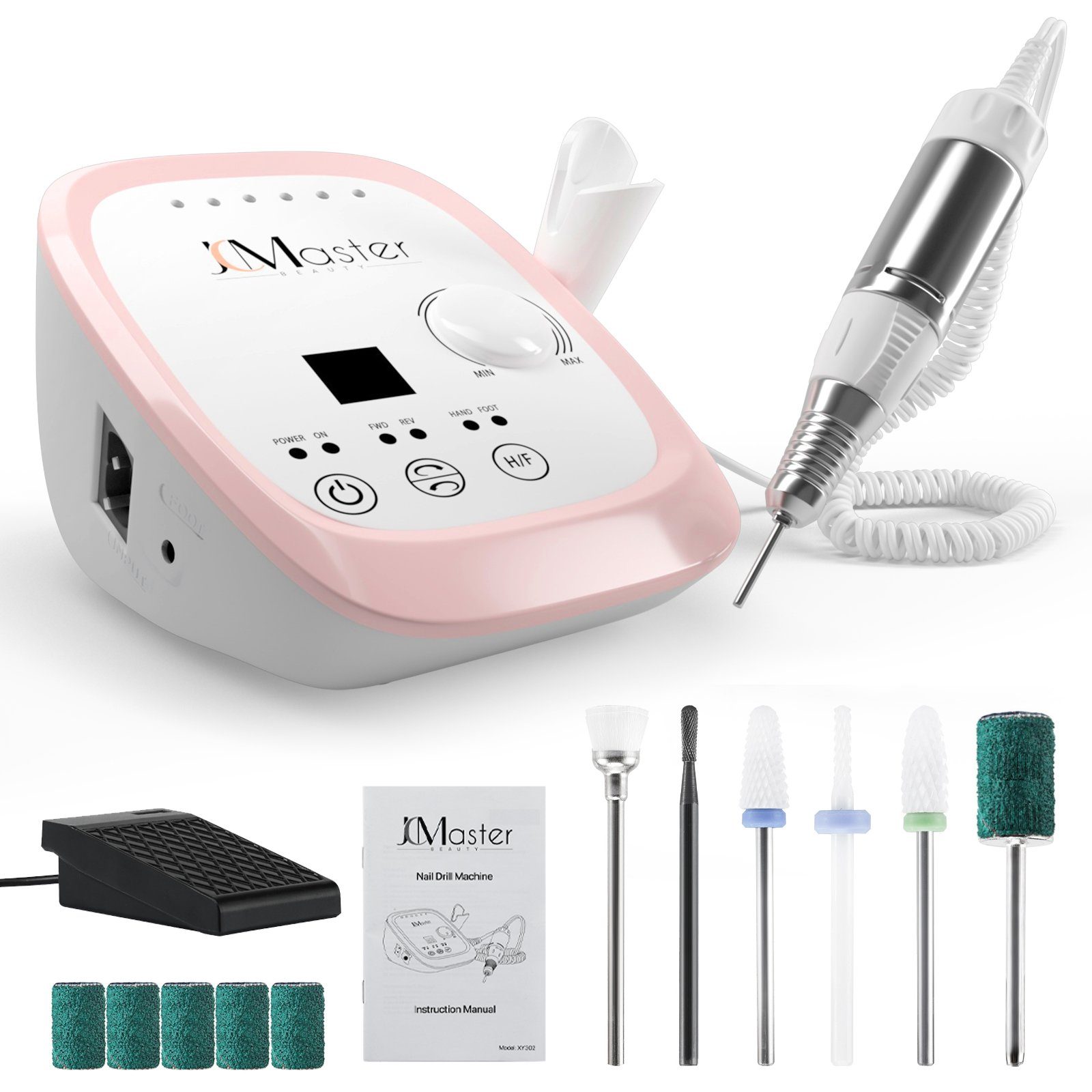 JCMaster Maniküre-Pediküre-Set Nagelfräser Profi 35.000 U/Min,