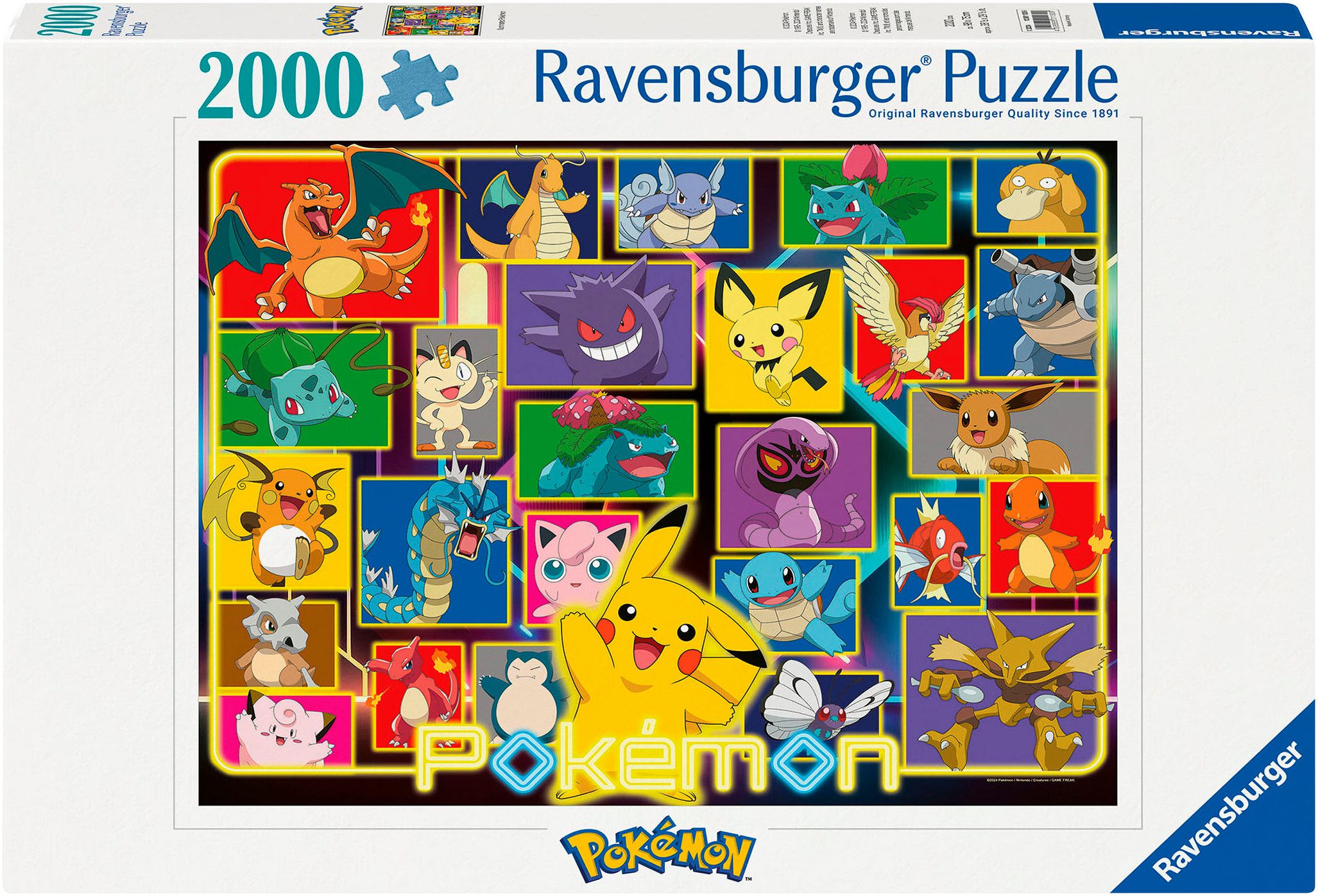 Ravensburger Puzzle Leuchtende Pokémon, 2000 Puzzleteile,