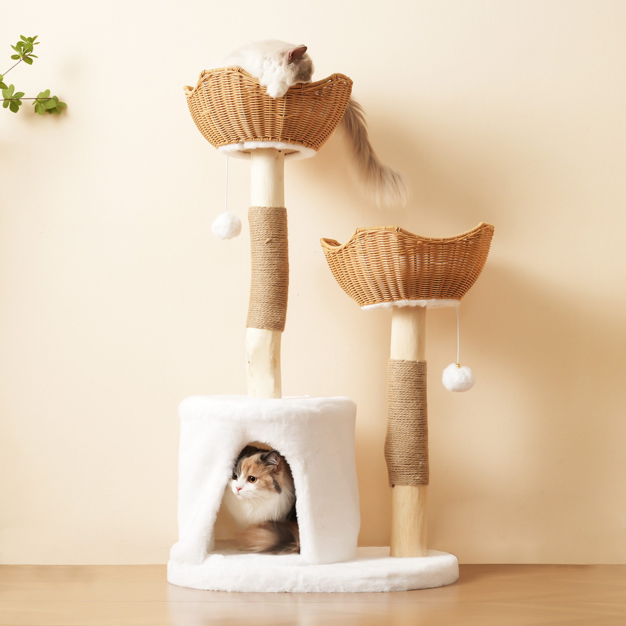 i@home Kratzbaum Katzenbaum aus Massivholz, Katzenkratzbaum