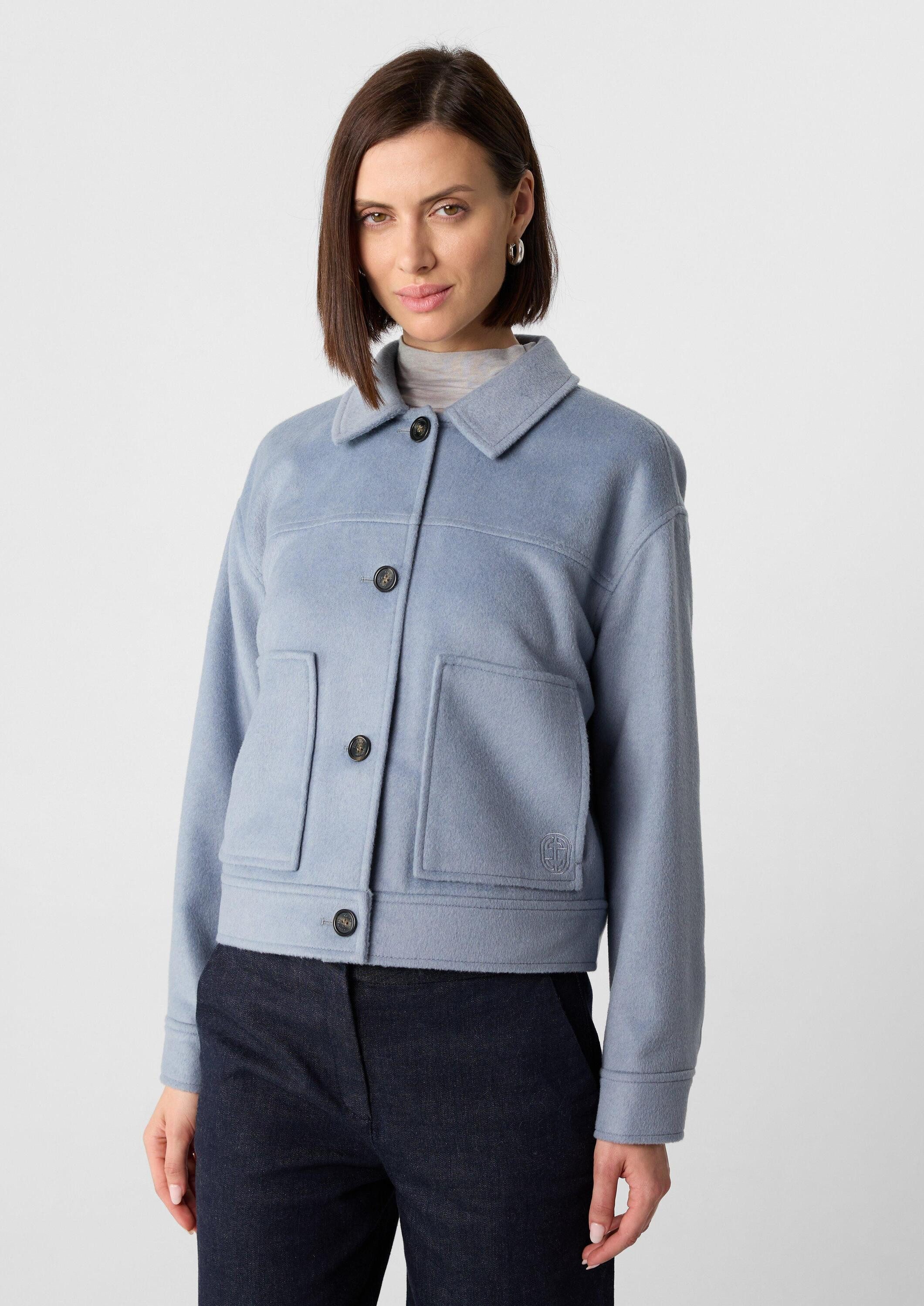 comma Funktionsjacke Outdoor-Jacke Weiche Wollmix-Jacke mit