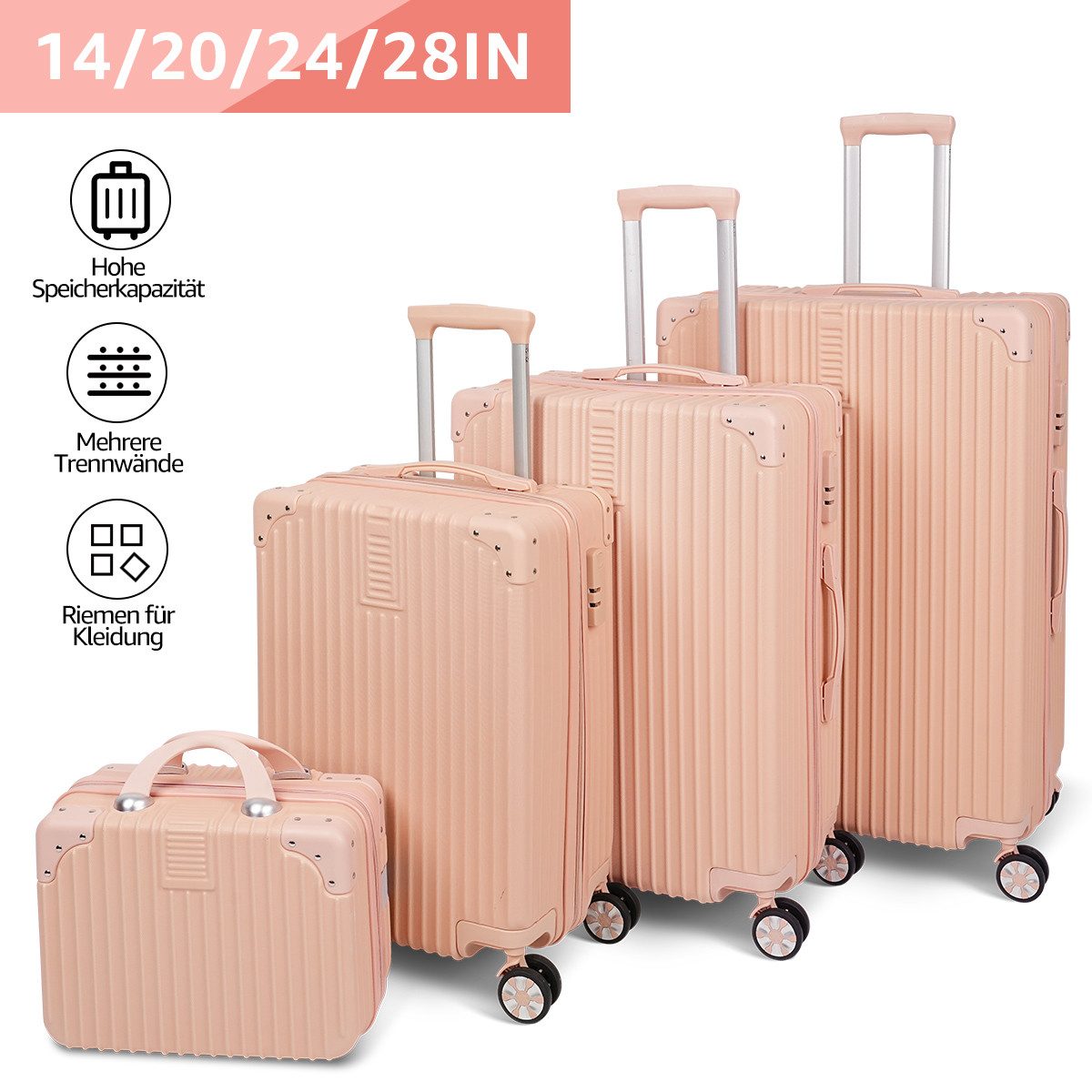 NULSTA Trolleyset Kofferset, 4 Rollen, (4
