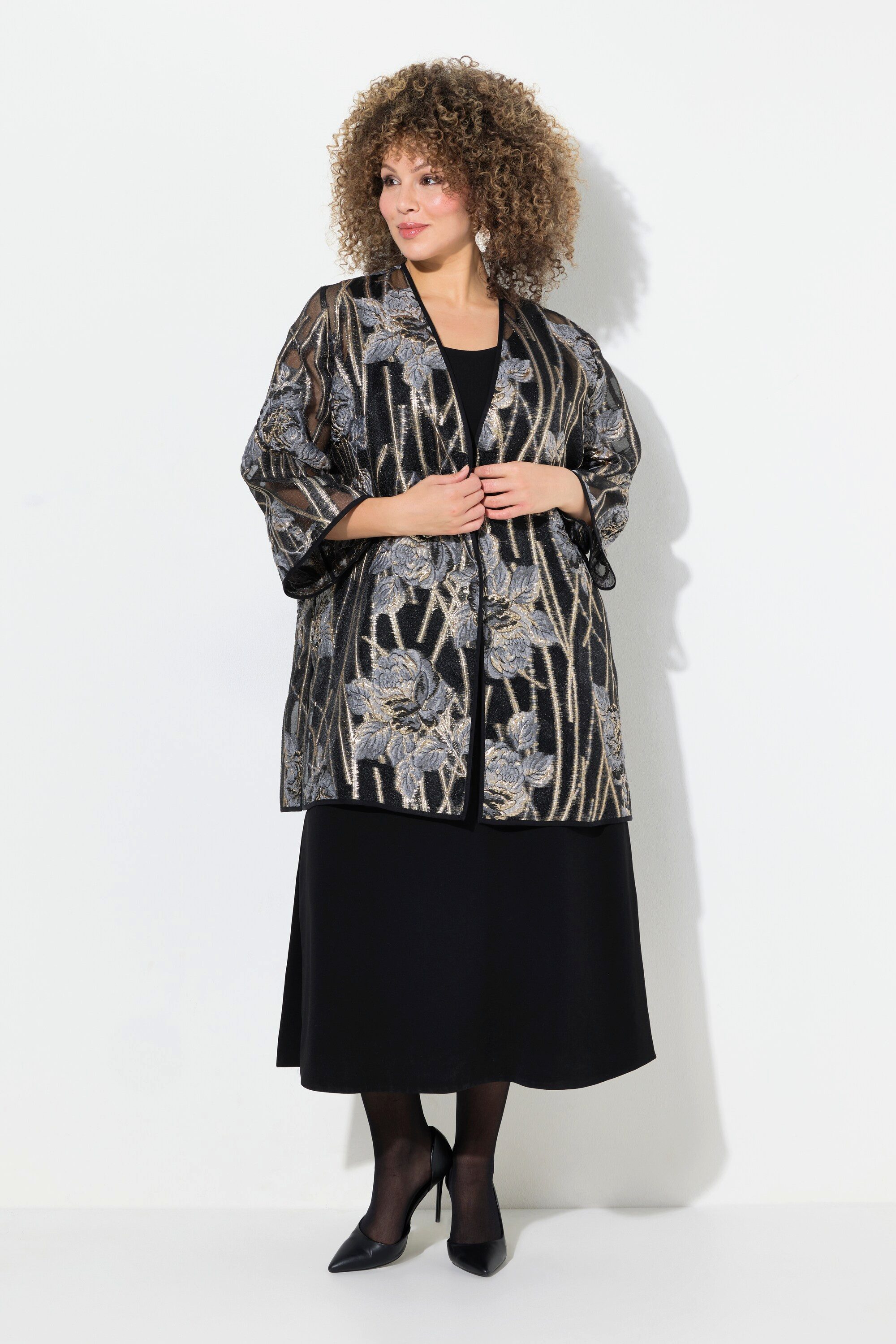 Ulla Popken Sommerjacke Spitzen-Jacke offene Jacke