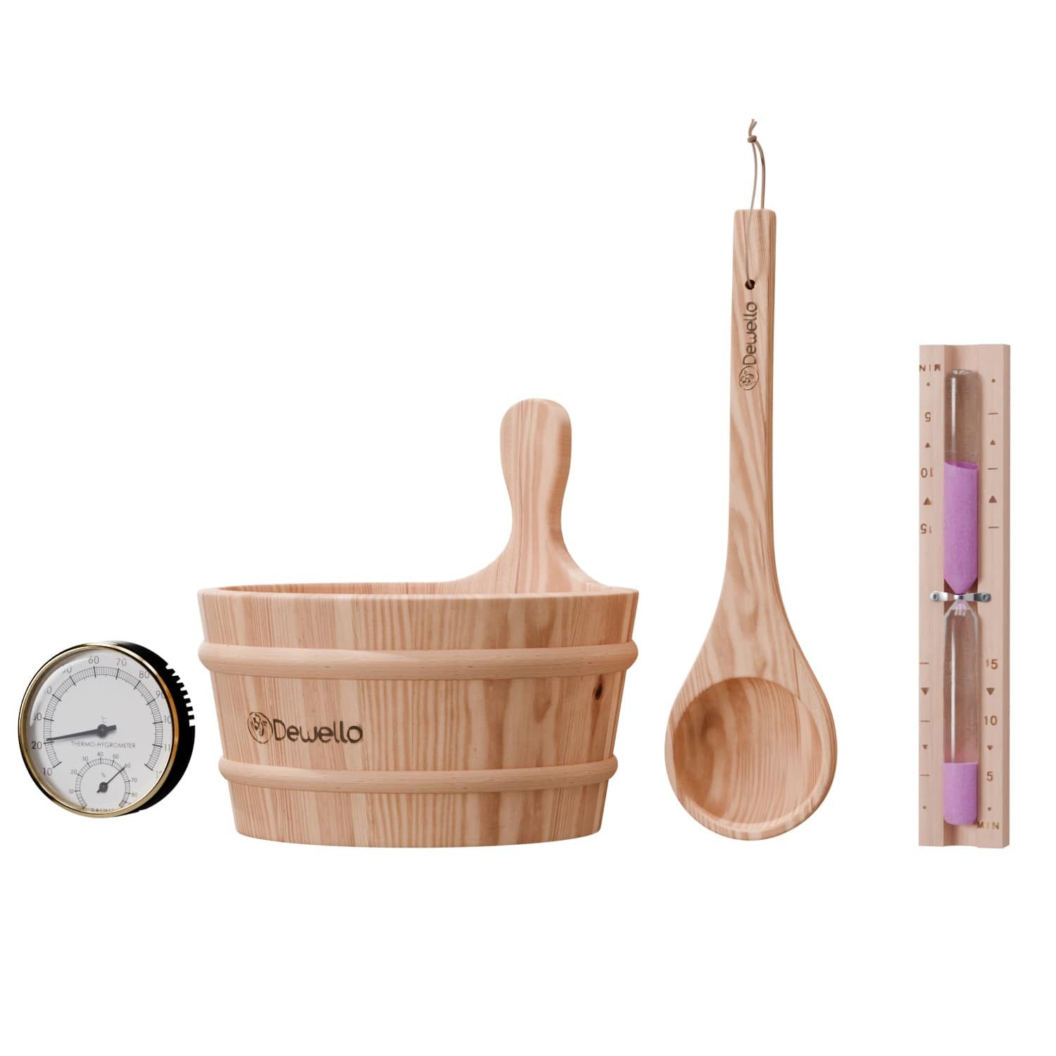 Dewello Sauna-Aufgussset Sauna Zubehör Set (Komplett-Set,