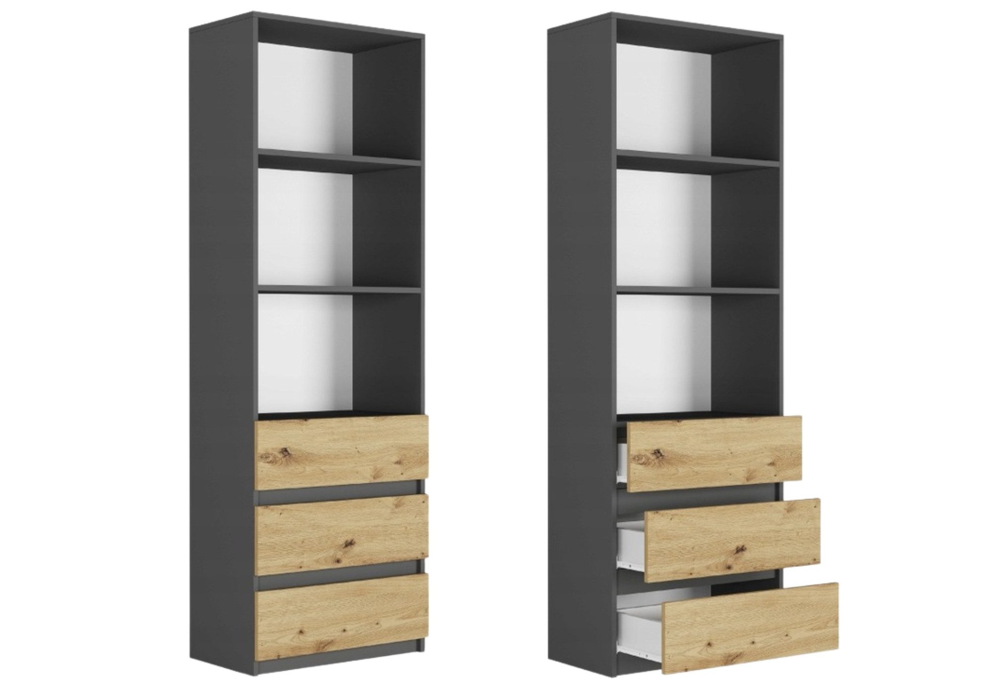 Home Collective Bücherregal mit 3 Schubladen