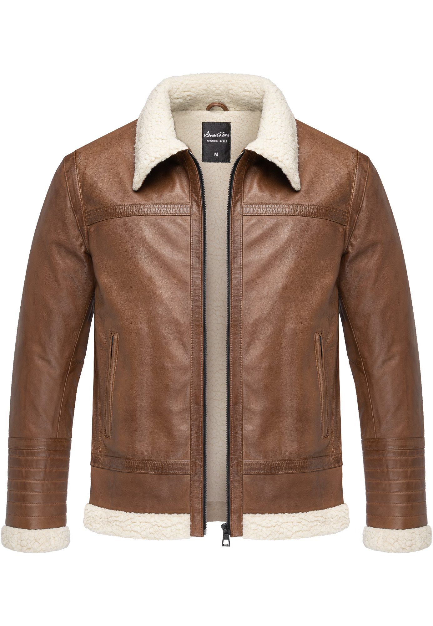 Amaci&Sons Lederjacke OATMAN Lederjacke Herren gefüllte