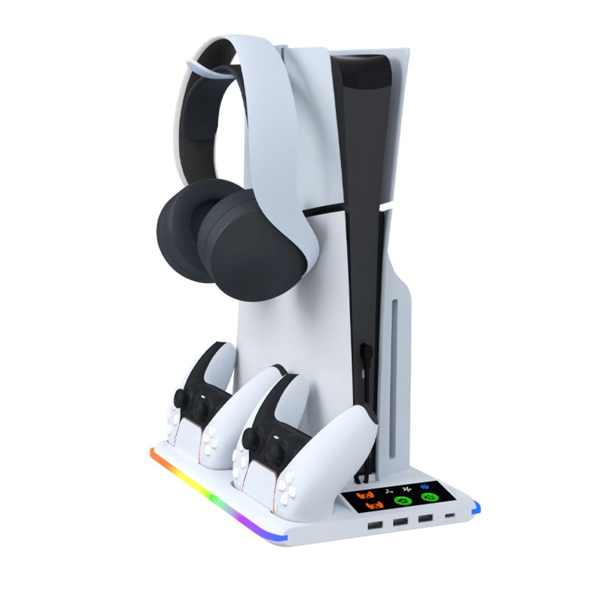 EXTSUD PS5/PS5 Slim Kühlstation mit Dual-Controller-Ladestation