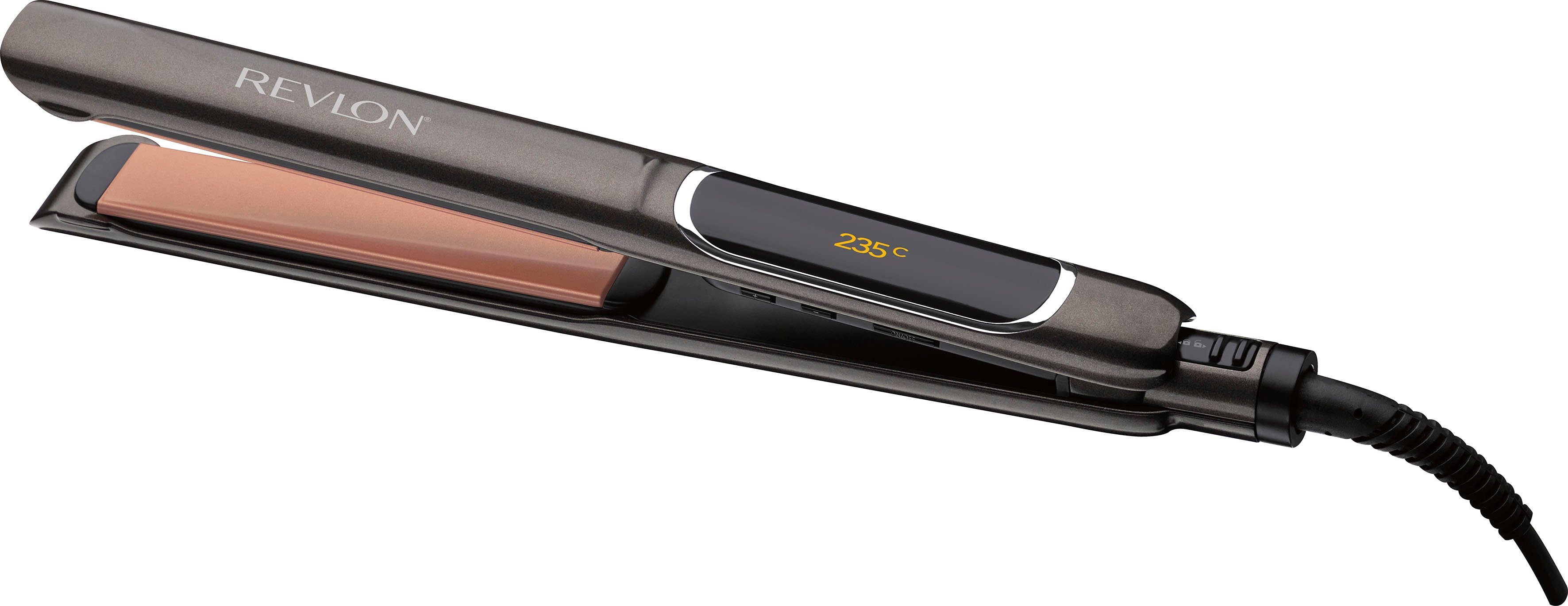 Revlon Glätteisen RVST2175 ColourProtect-Keramik-Beschichtung, 125mm, abgerundete,