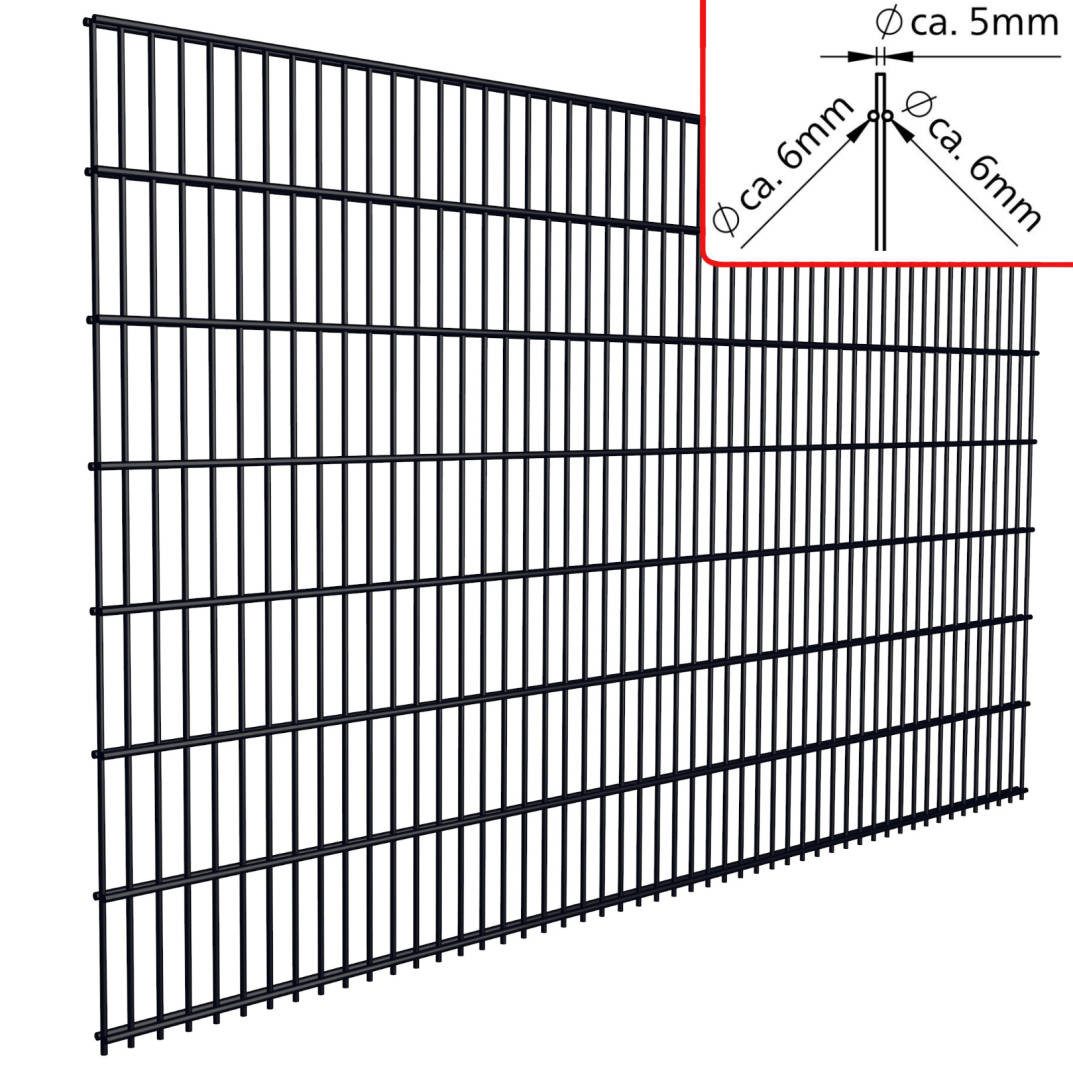 Fischer und Adamek Gartenzaun Doppelstabmattenzaun Element,
