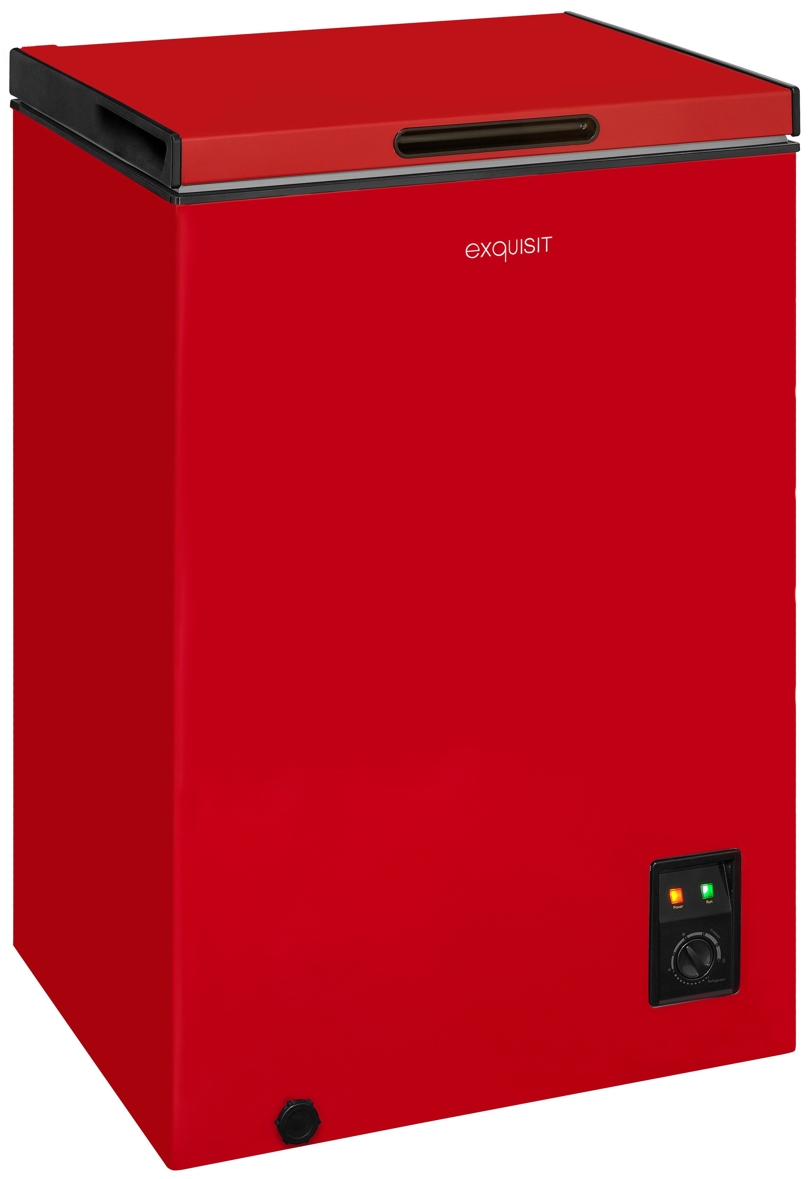 exquisit Gefriertruhe GT100-050E rot, 54,5 cm