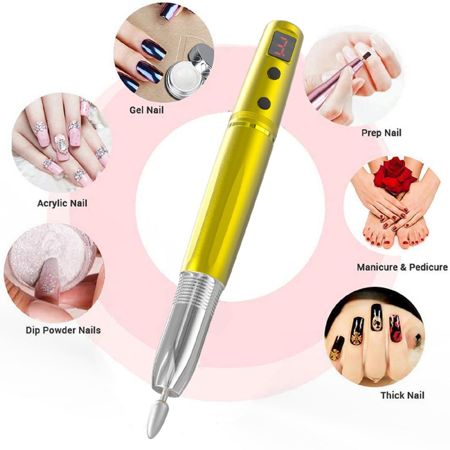 MORRENT Maniküre-Pediküre-Set Nagelfräser Kabellos 11 in
