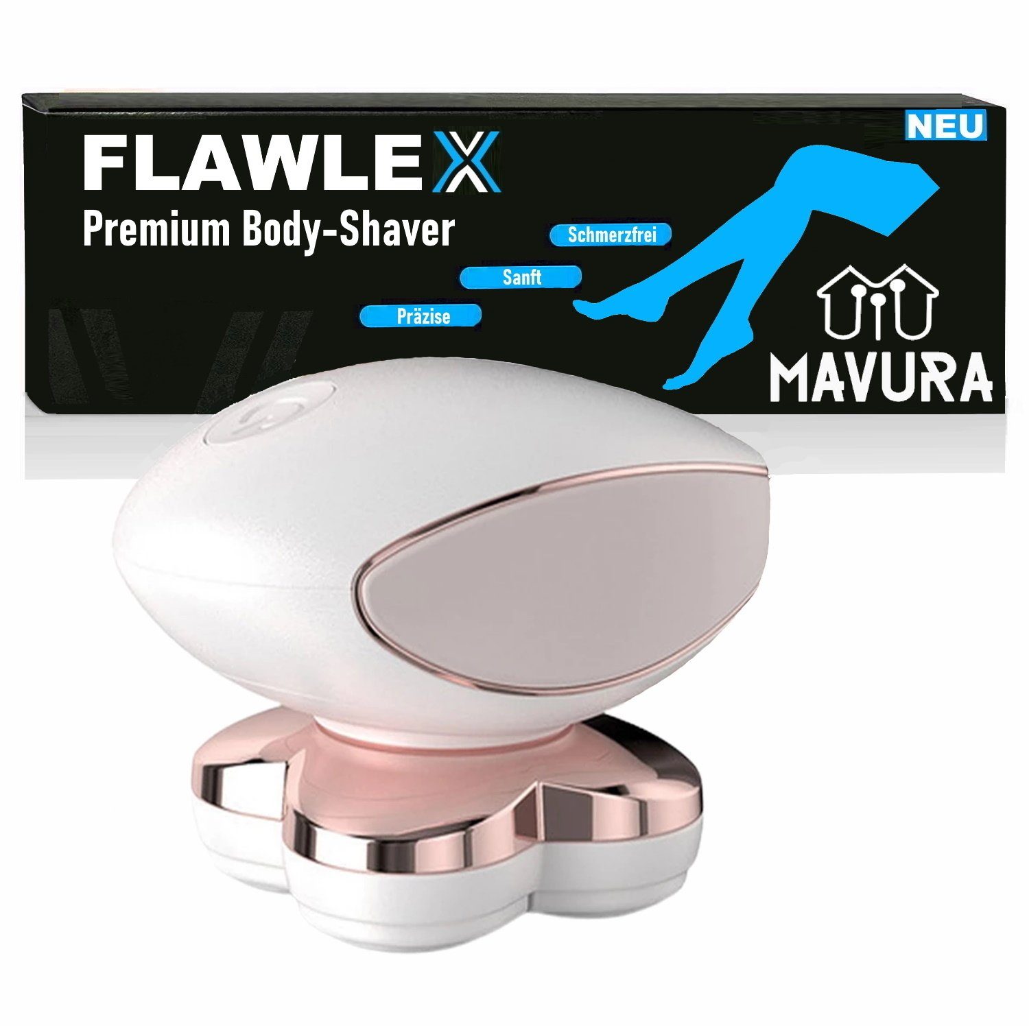 MAVURA Körperrasierer FLAWLEX Haarentferner Epilierer Körper