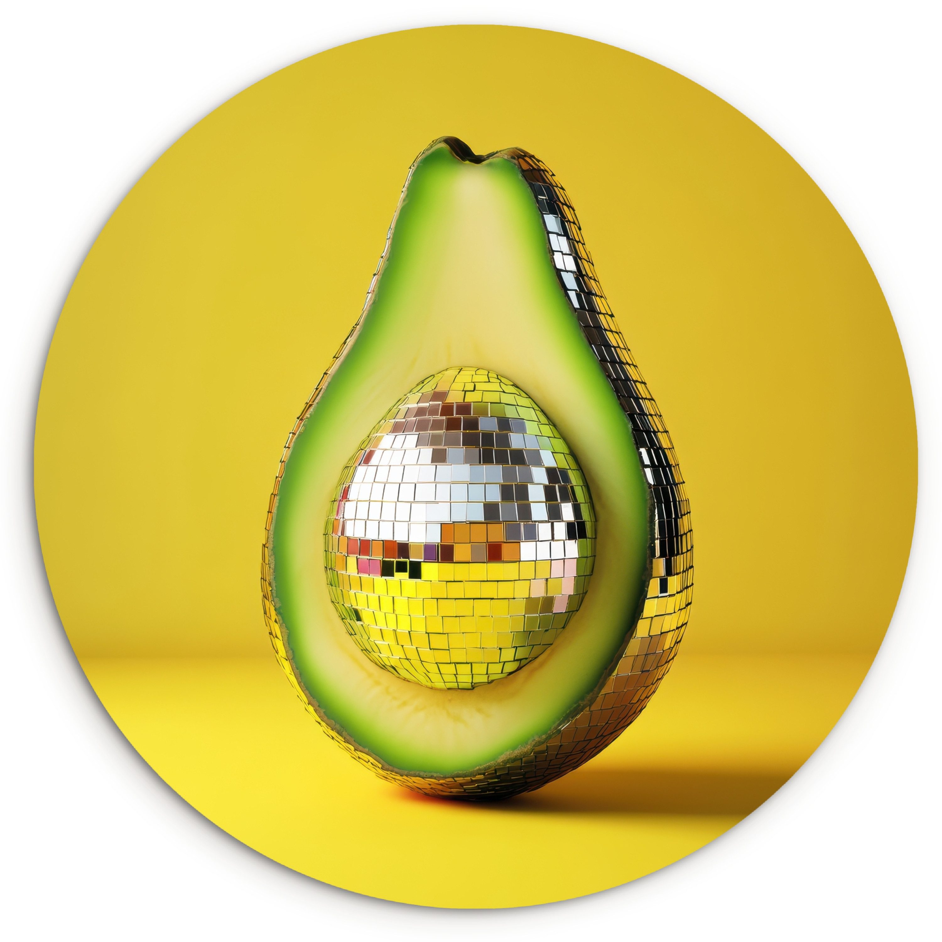 MuchoWow Gemälde Avocado - Discokugel -