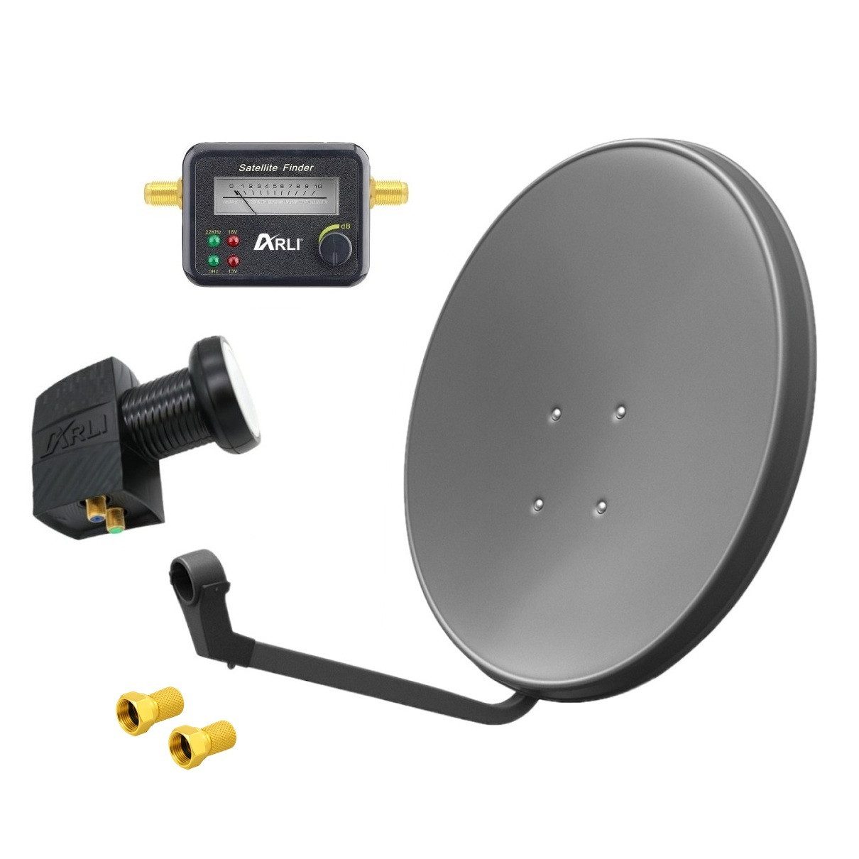 ARLI 60cm HD SAT Anlage grau