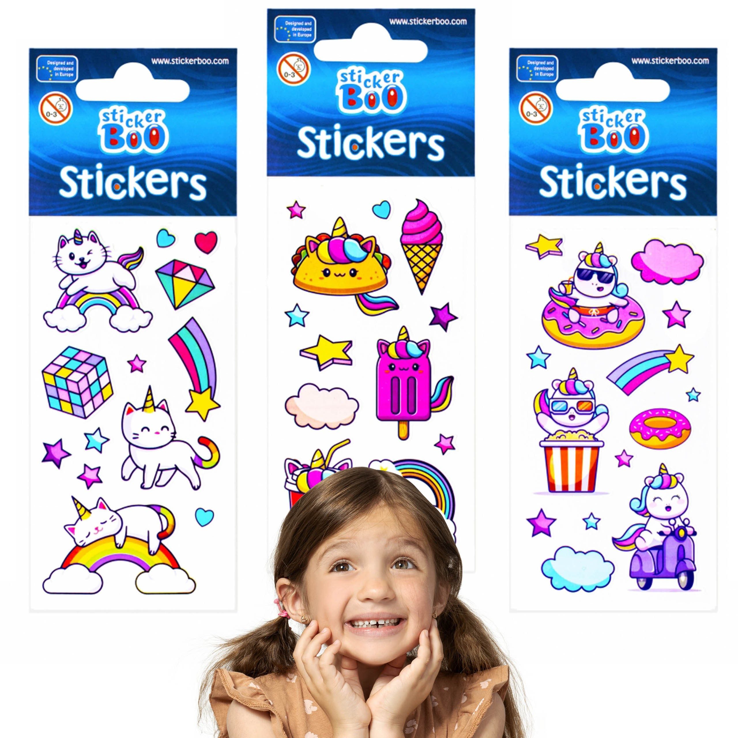 Sarcia.eu Stickerbuch Lustige Einhorn-Sticker, Aufkleber für