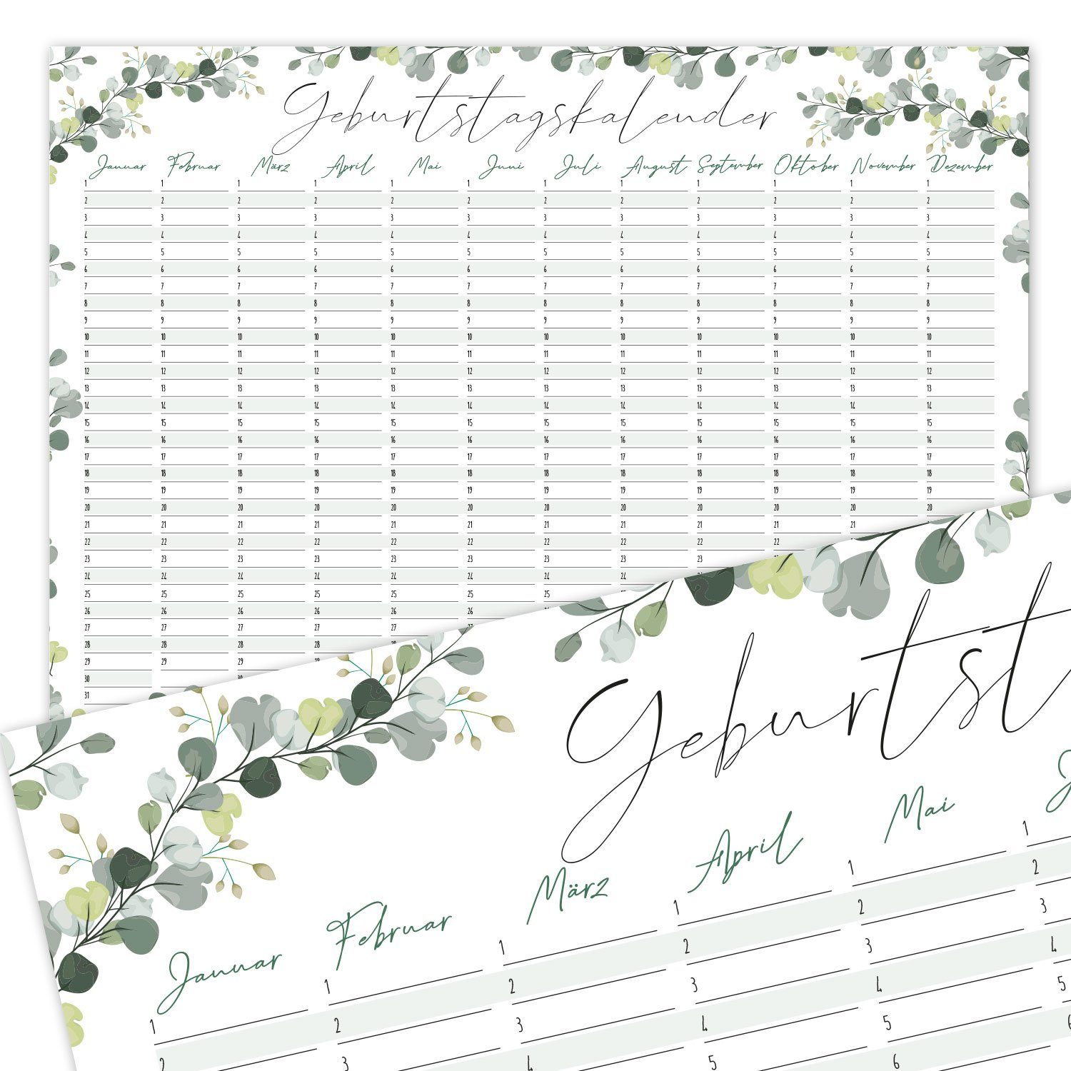 younikat ewige Kalender Geburtstagskalender Rosen Motiv
