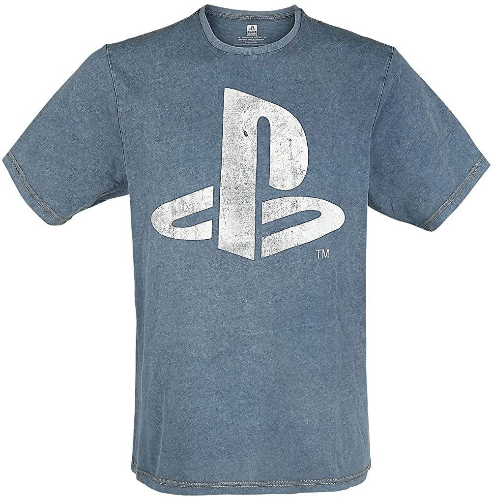 Playstation Print-Shirt PLAYSTATION T-Shirt Vintage blue