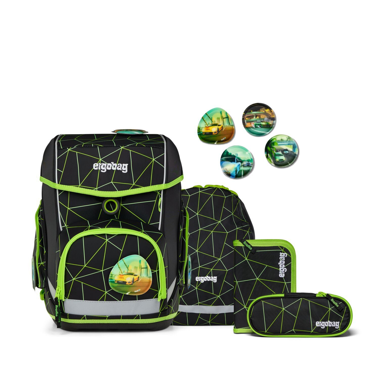 ergobag Schulranzen Schulranzen-Set CUBO CyBär Race