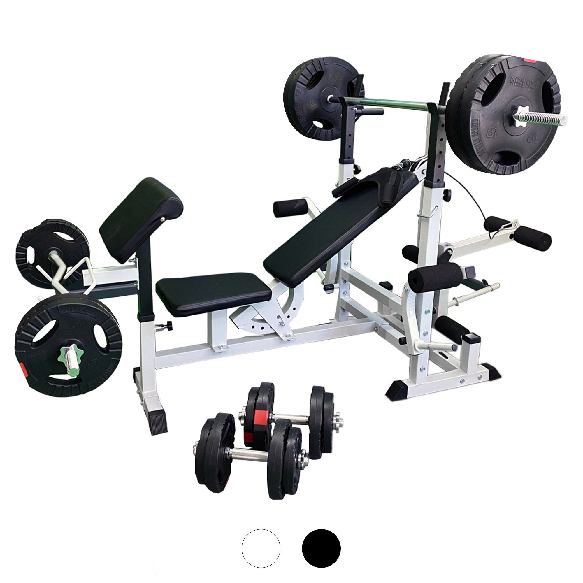 GORILLA SPORTS Hantelbank inkl. 100kg Hantelset,