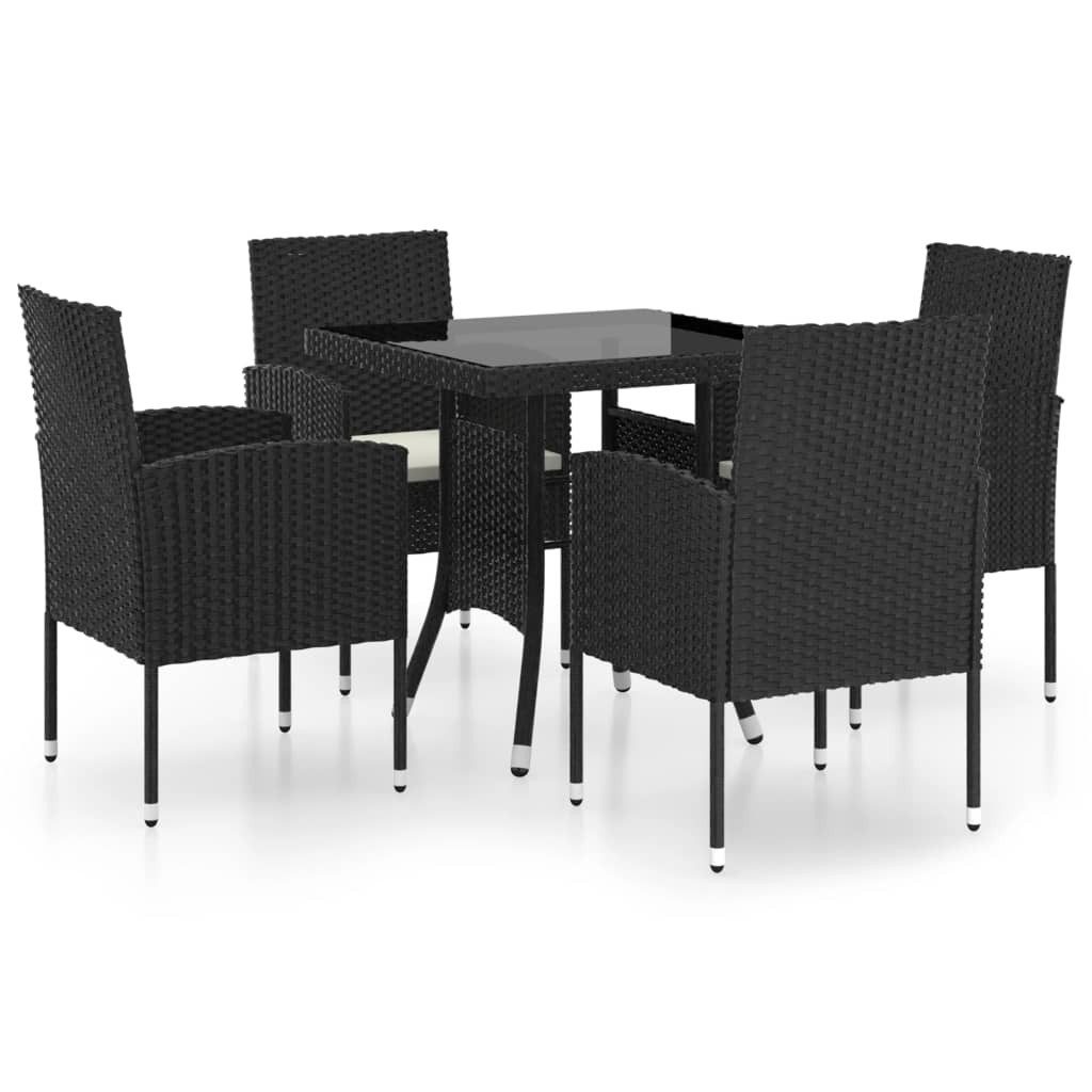 vidaXL Garten-Essgruppe 5-tlg. Garten-Essgruppe Poly Rattan