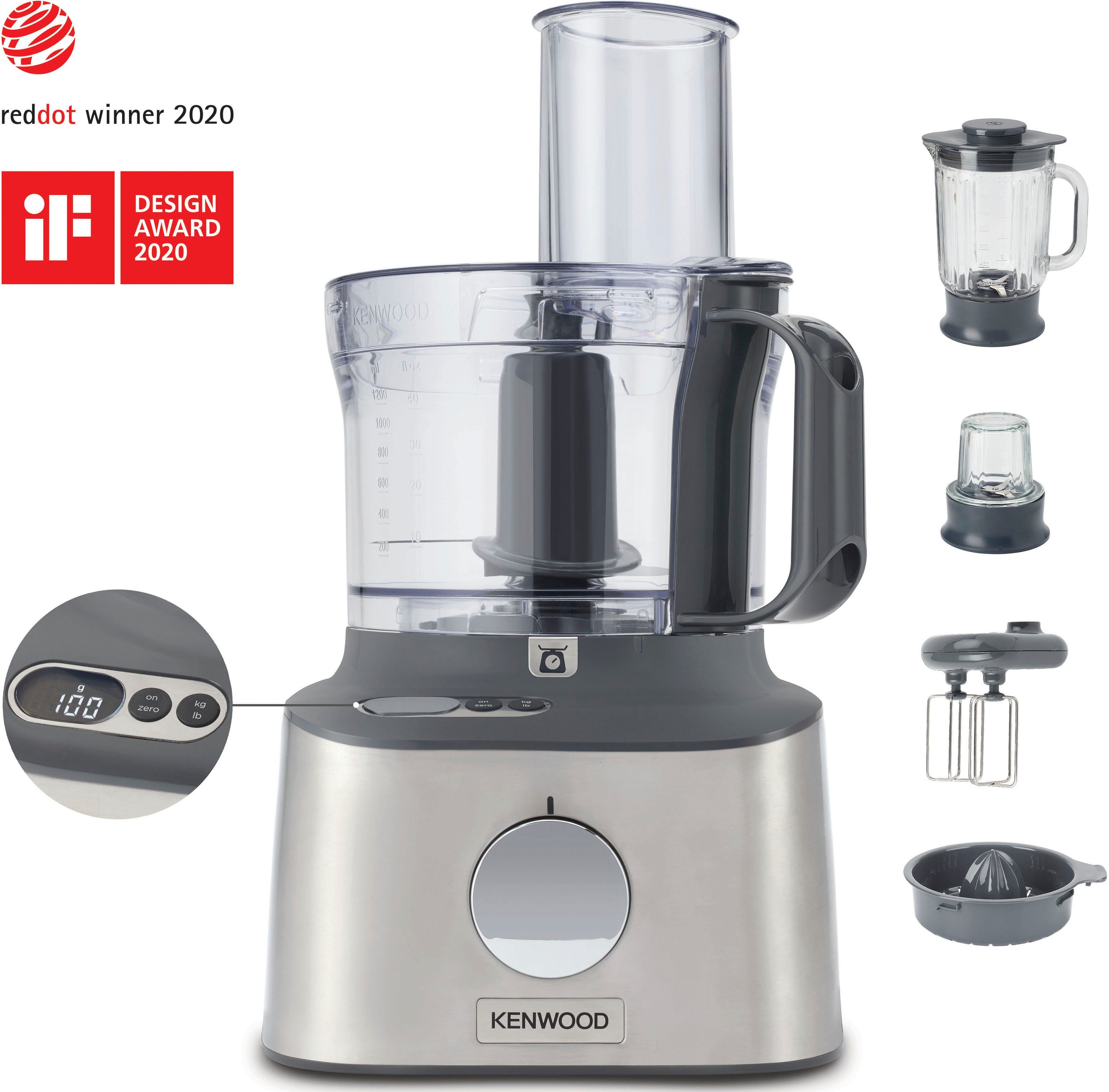KENWOOD Kompakt-Küchenmaschine Multipro Compact+ FDM313SS, 800
