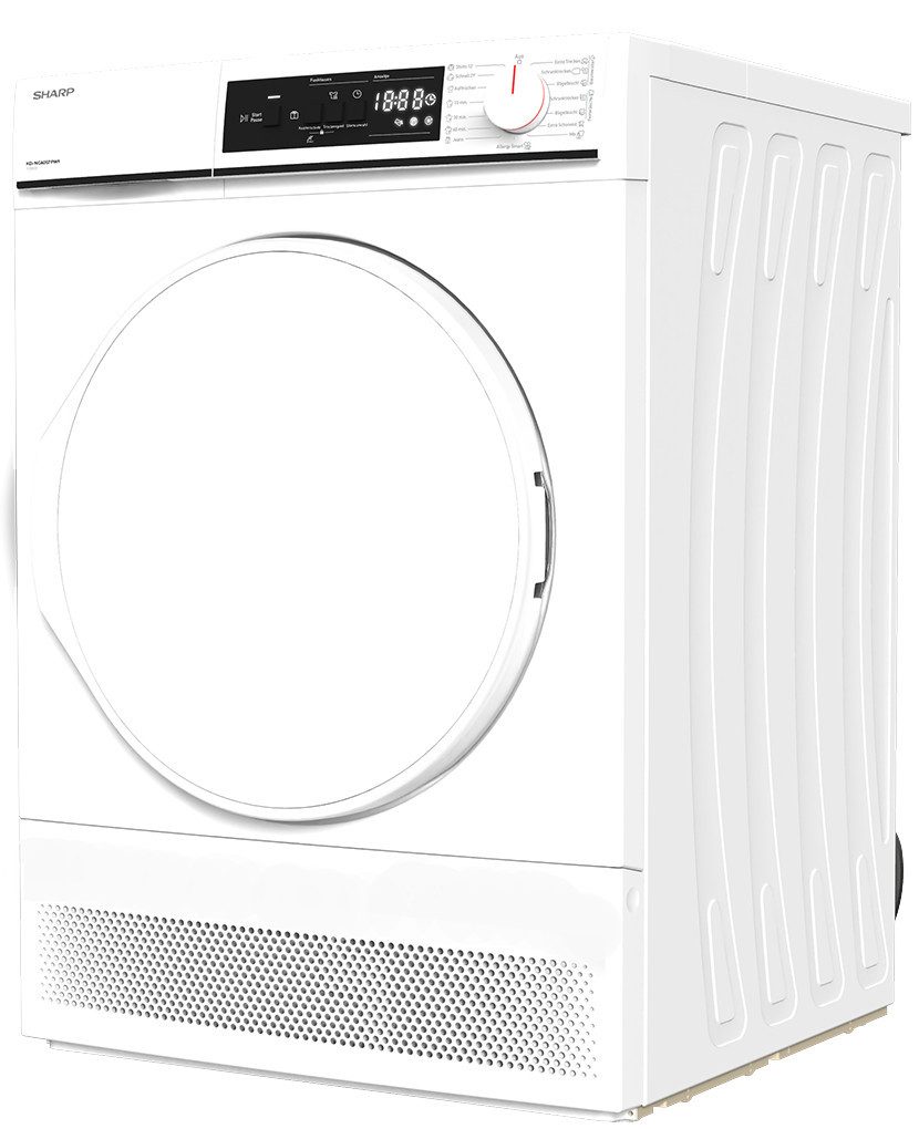 Sharp Kondenstrockner weiß KD-NCA0S7PW9-DE, Kindersicherung, LED-Display,